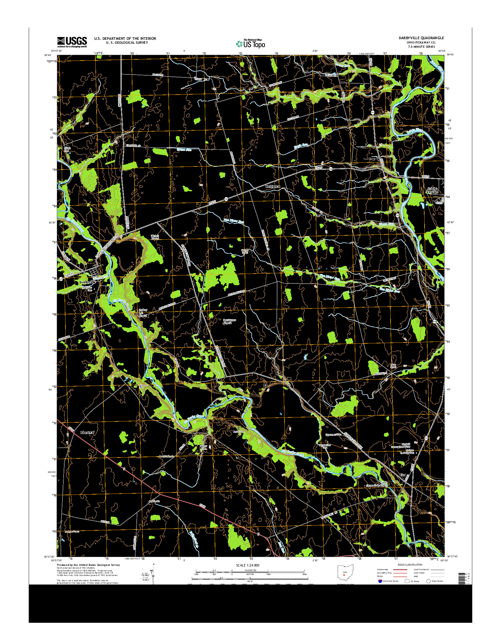 USGS US TOPO 7.5-MINUTE MAP FOR DARBYVILLE, OH 2013