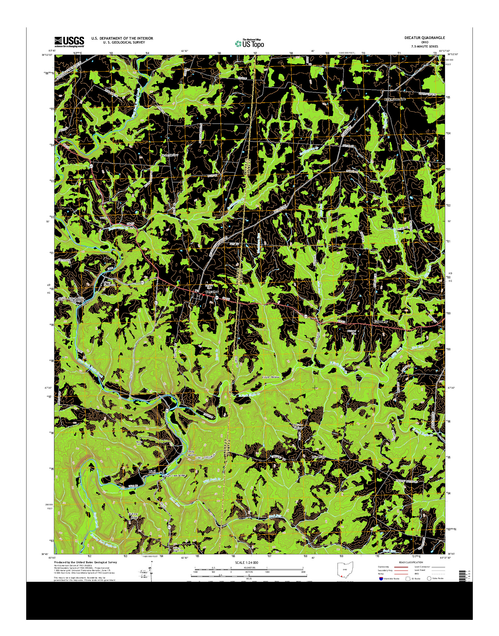 USGS US TOPO 7.5-MINUTE MAP FOR DECATUR, OH 2013