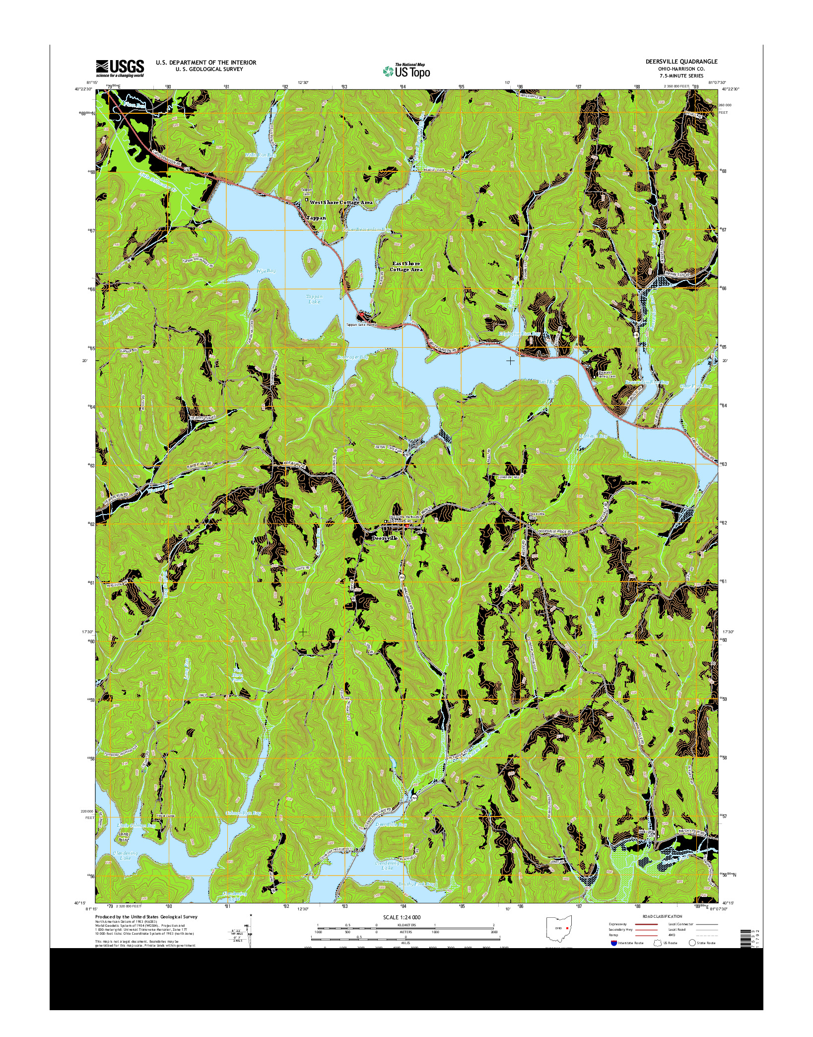 USGS US TOPO 7.5-MINUTE MAP FOR DEERSVILLE, OH 2013
