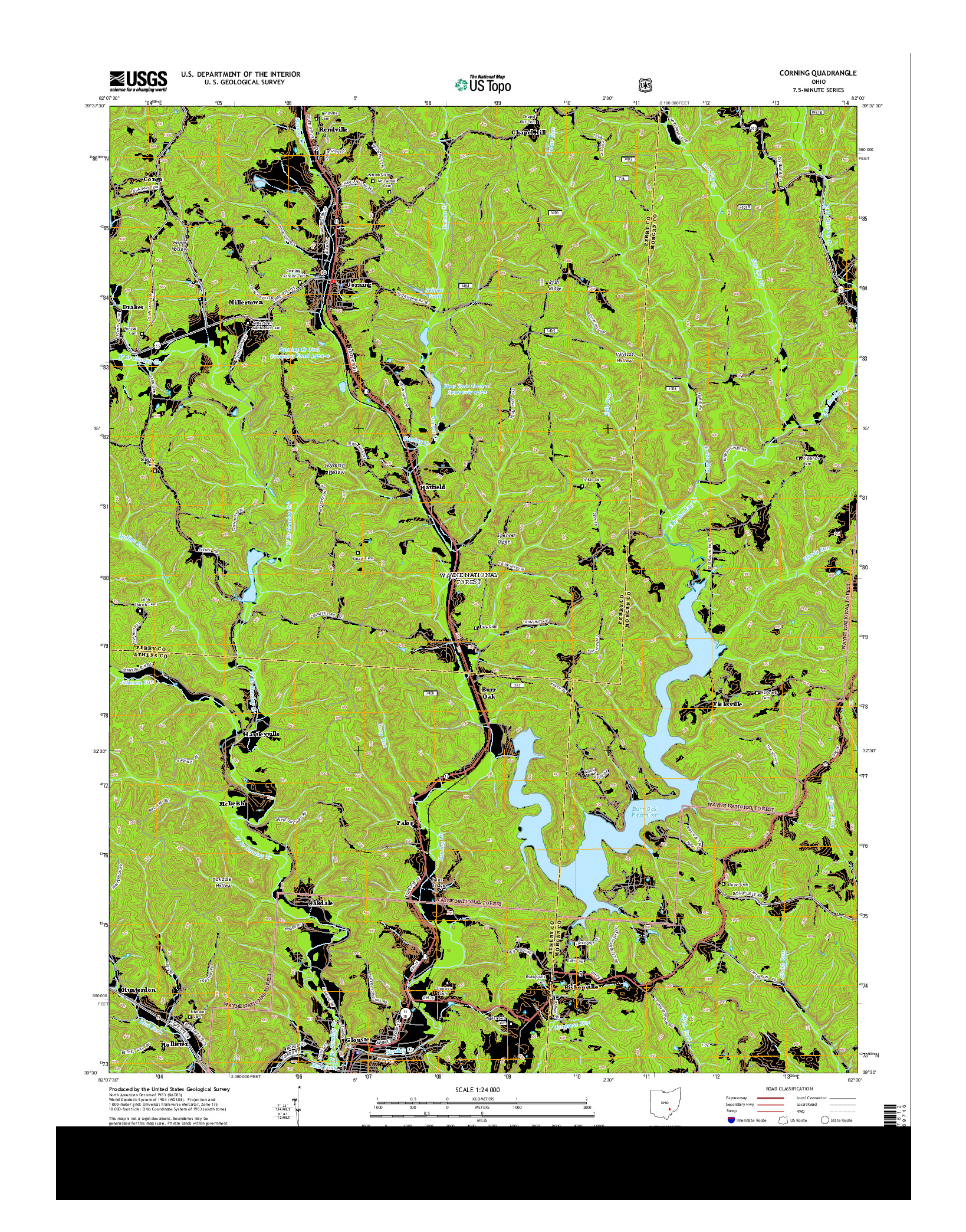 USGS US TOPO 7.5-MINUTE MAP FOR CORNING, OH 2013