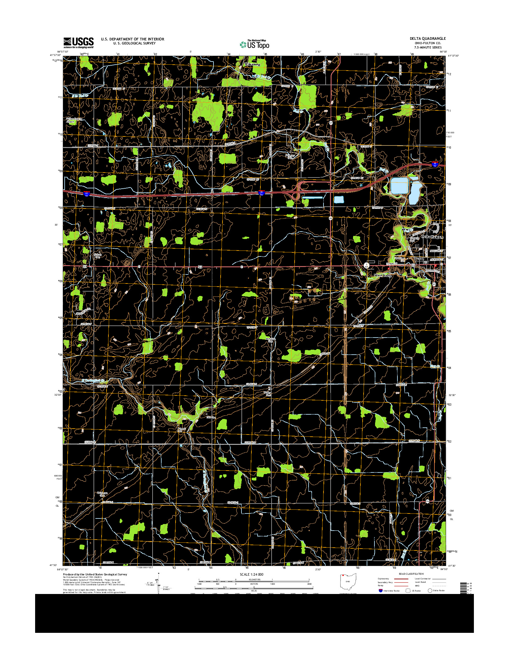 USGS US TOPO 7.5-MINUTE MAP FOR DELTA, OH 2013