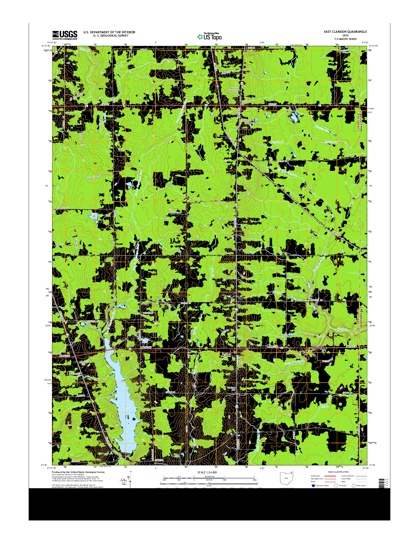 USGS US TOPO 7.5-MINUTE MAP FOR EAST CLARIDON, OH 2013
