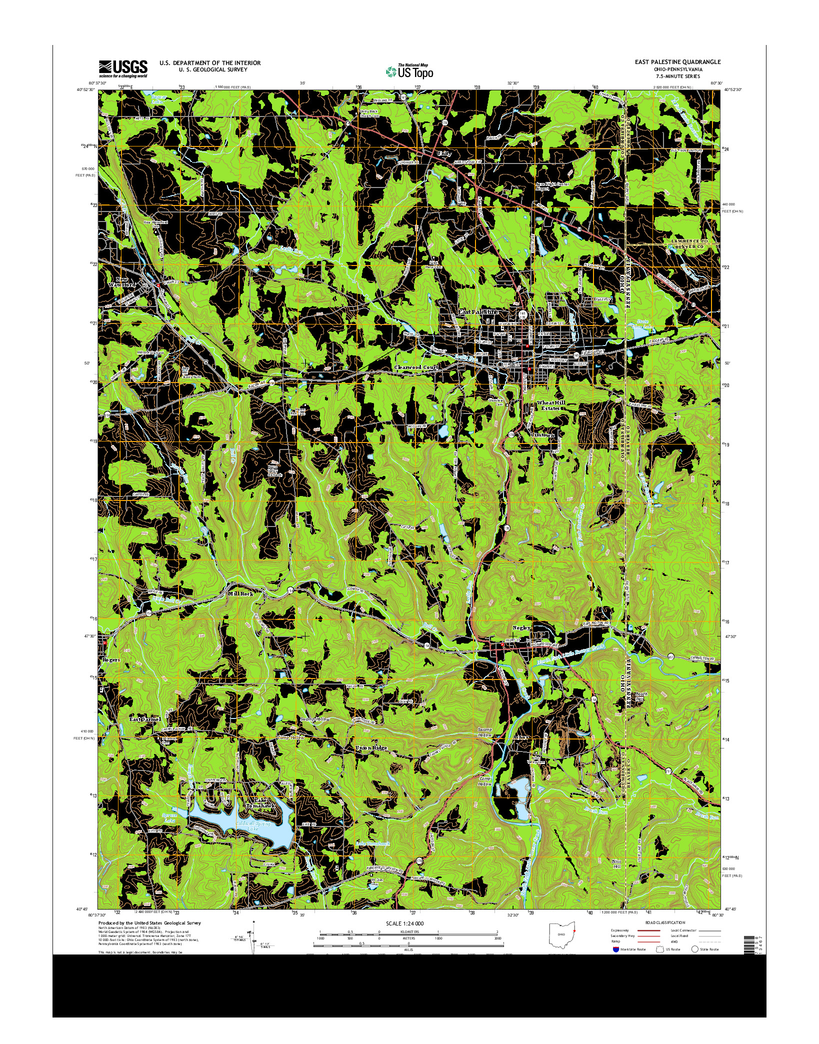 USGS US TOPO 7.5-MINUTE MAP FOR EAST PALESTINE, OH-PA 2013