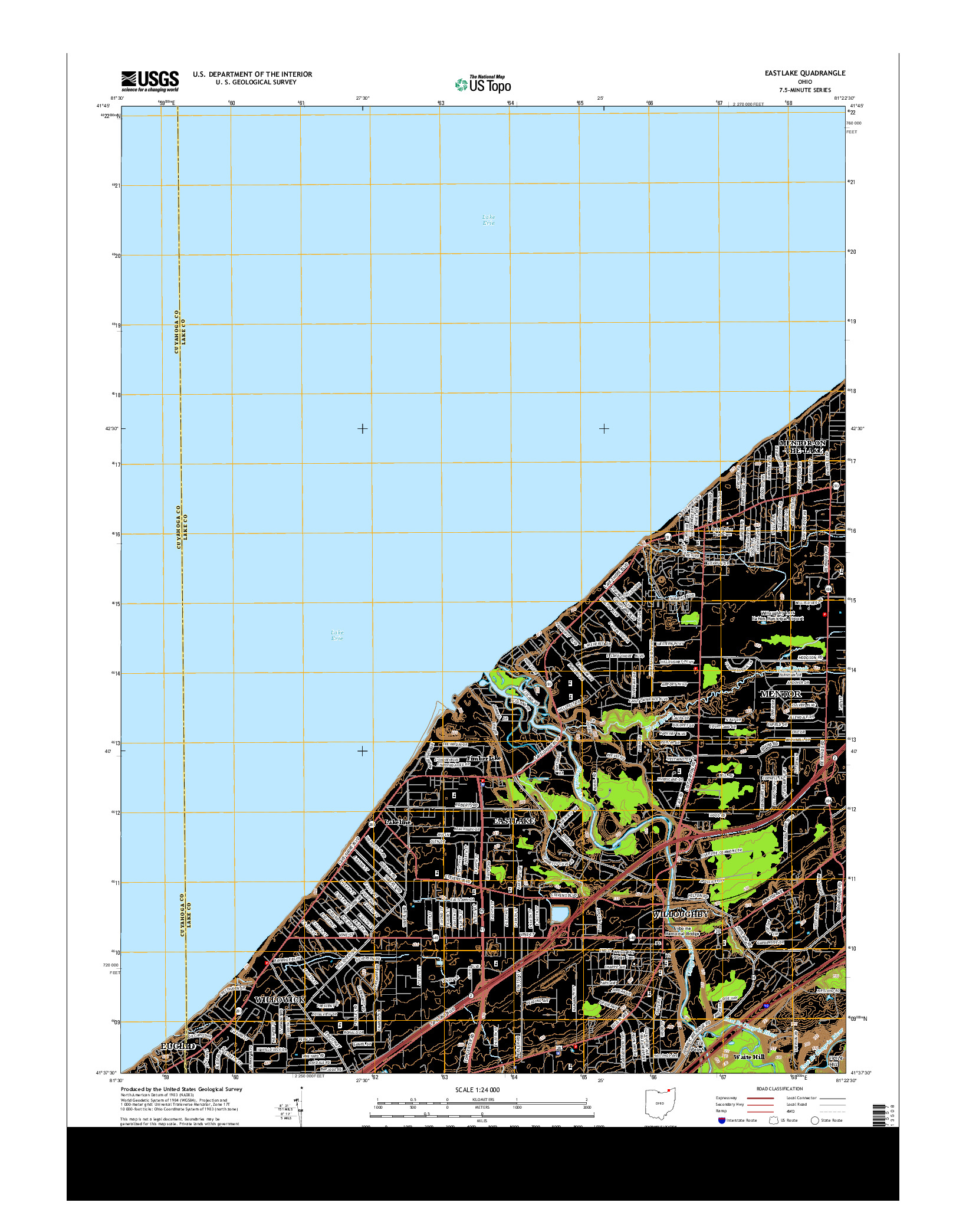 USGS US TOPO 7.5-MINUTE MAP FOR EASTLAKE, OH 2013