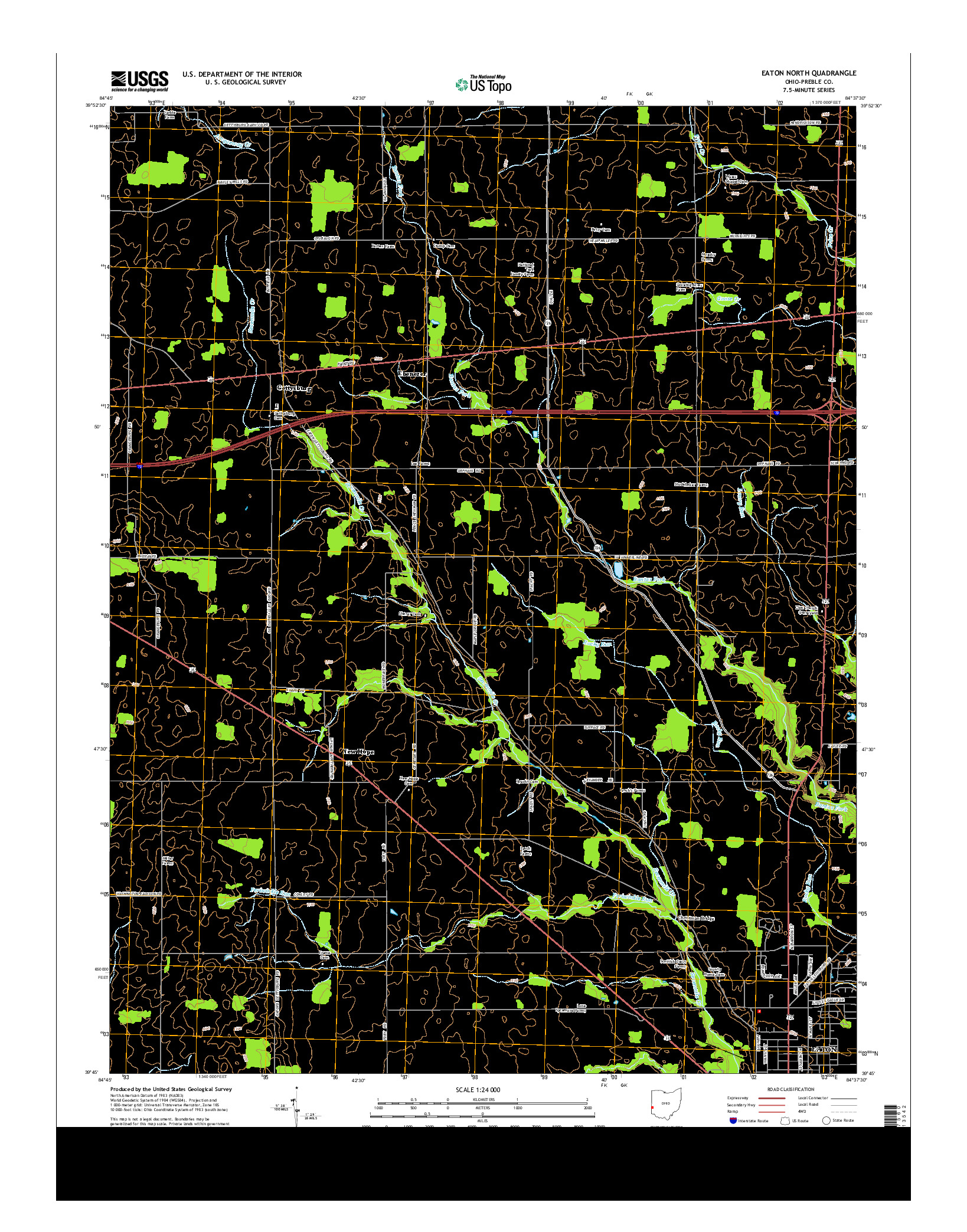 USGS US TOPO 7.5-MINUTE MAP FOR EATON NORTH, OH 2013