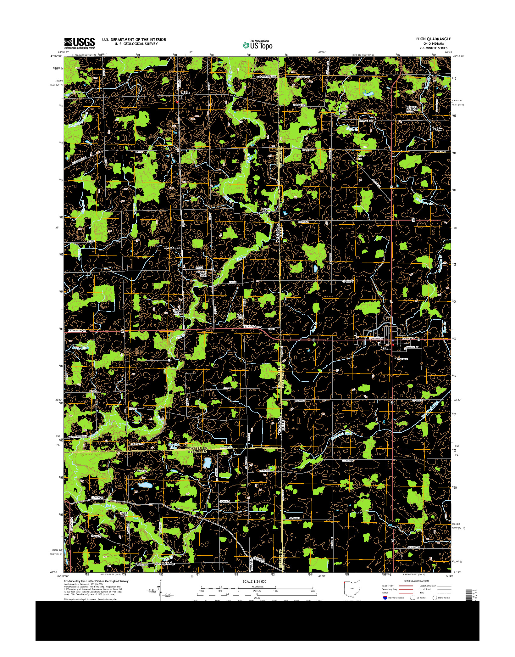 USGS US TOPO 7.5-MINUTE MAP FOR EDON, OH-IN 2013