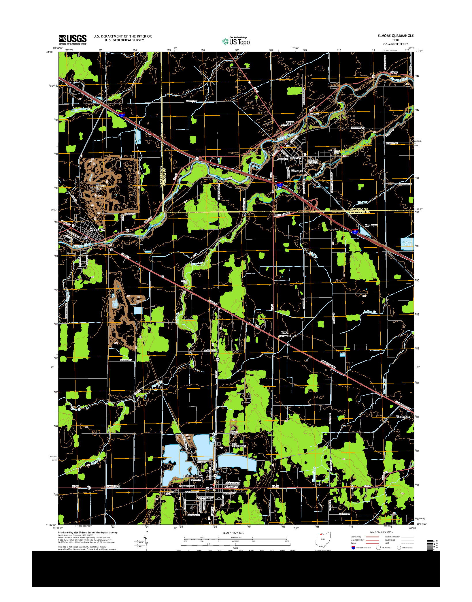 USGS US TOPO 7.5-MINUTE MAP FOR ELMORE, OH 2013