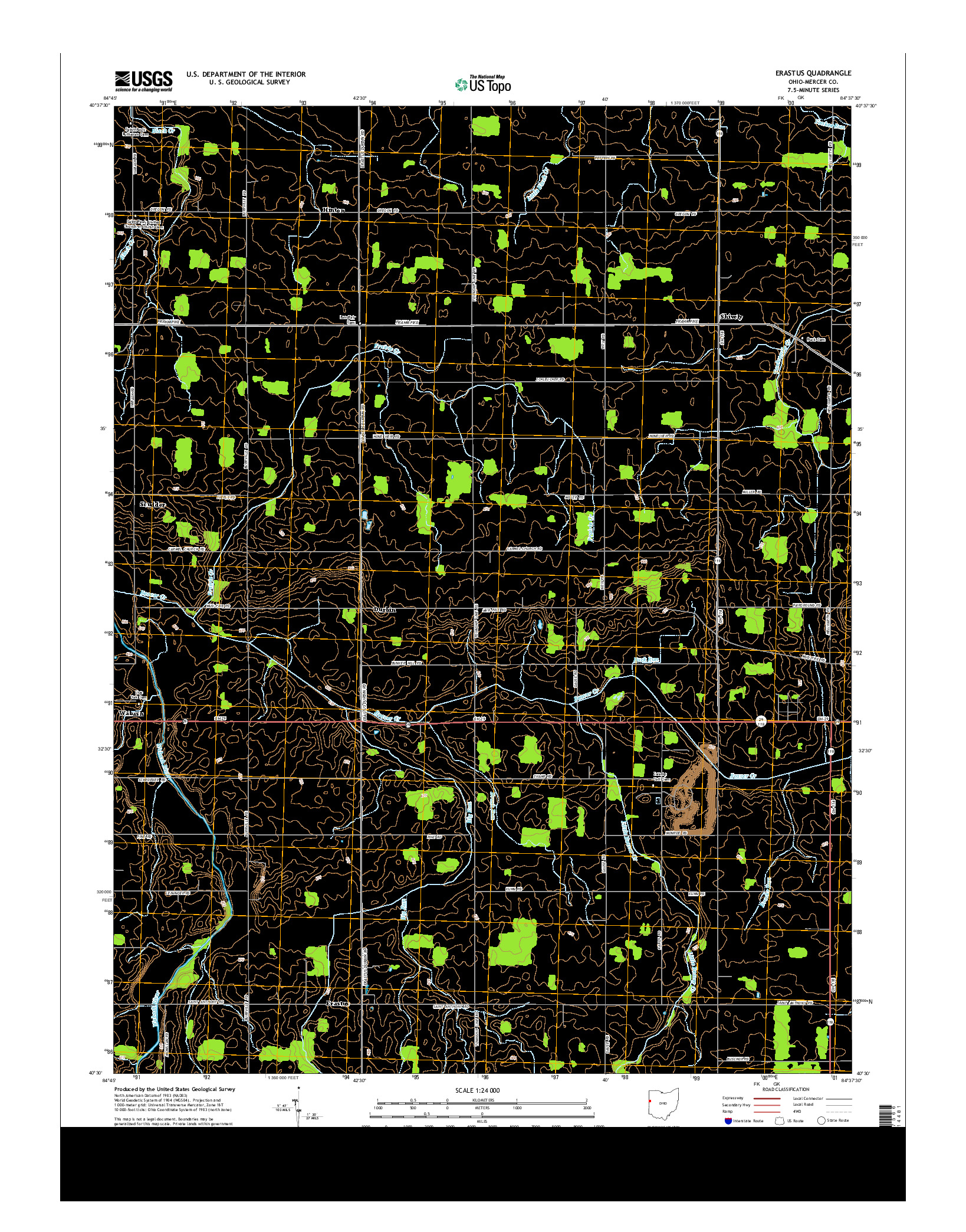 USGS US TOPO 7.5-MINUTE MAP FOR ERASTUS, OH 2013