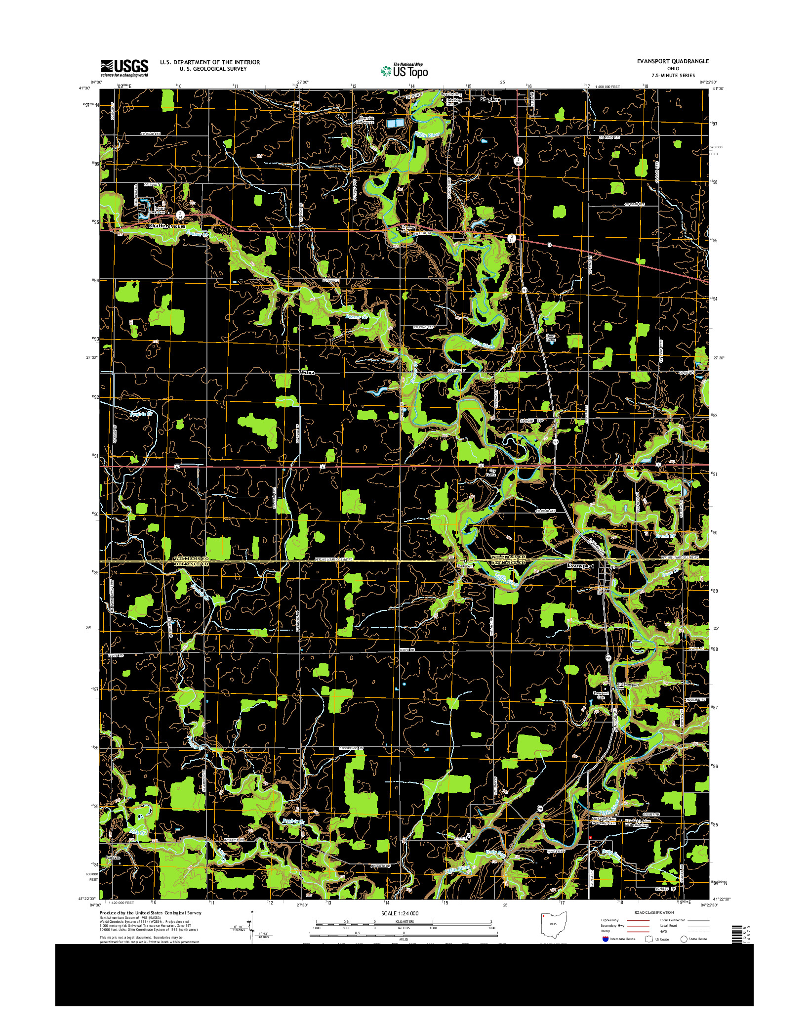 USGS US TOPO 7.5-MINUTE MAP FOR EVANSPORT, OH 2013