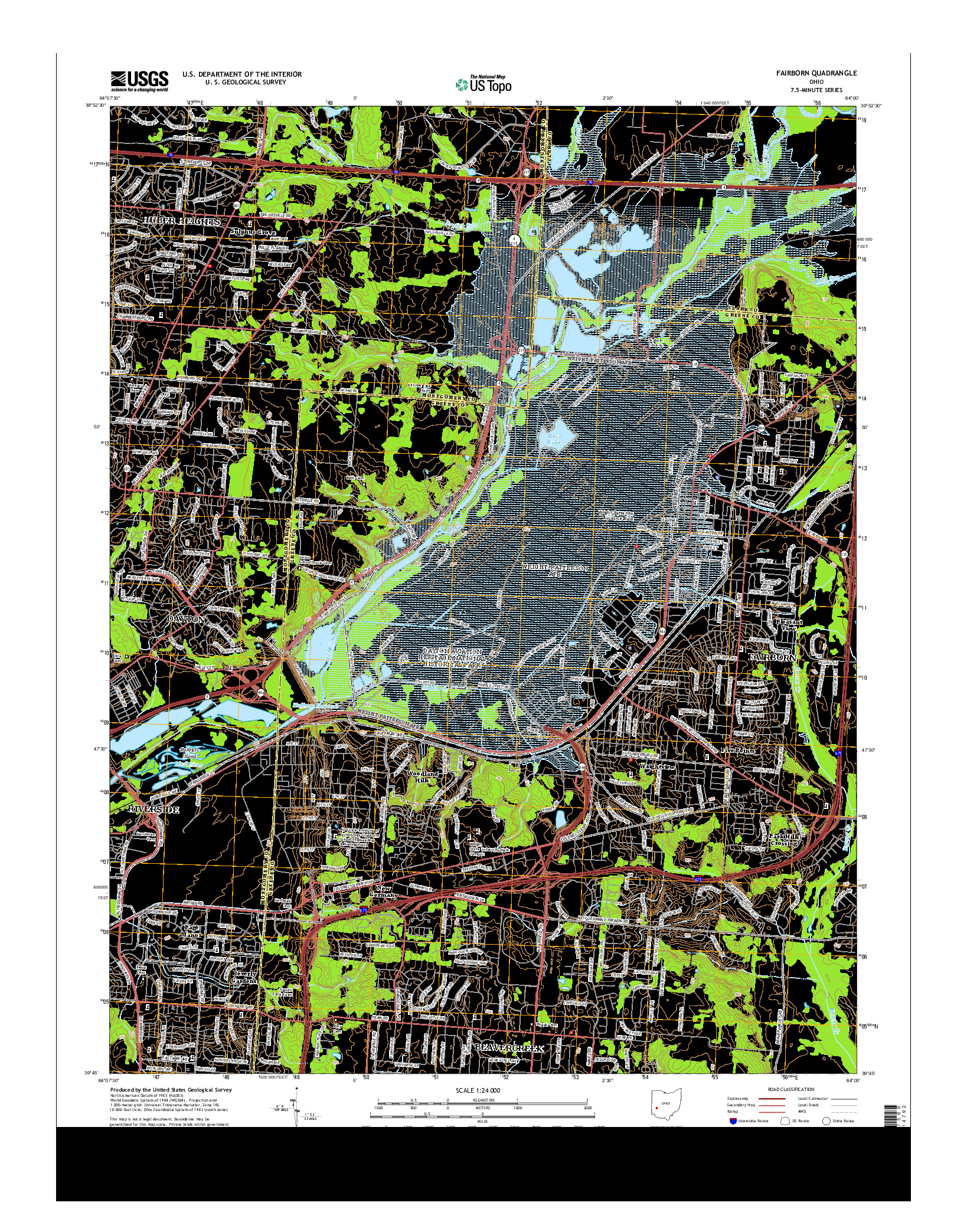 USGS US TOPO 7.5-MINUTE MAP FOR FAIRBORN, OH 2013