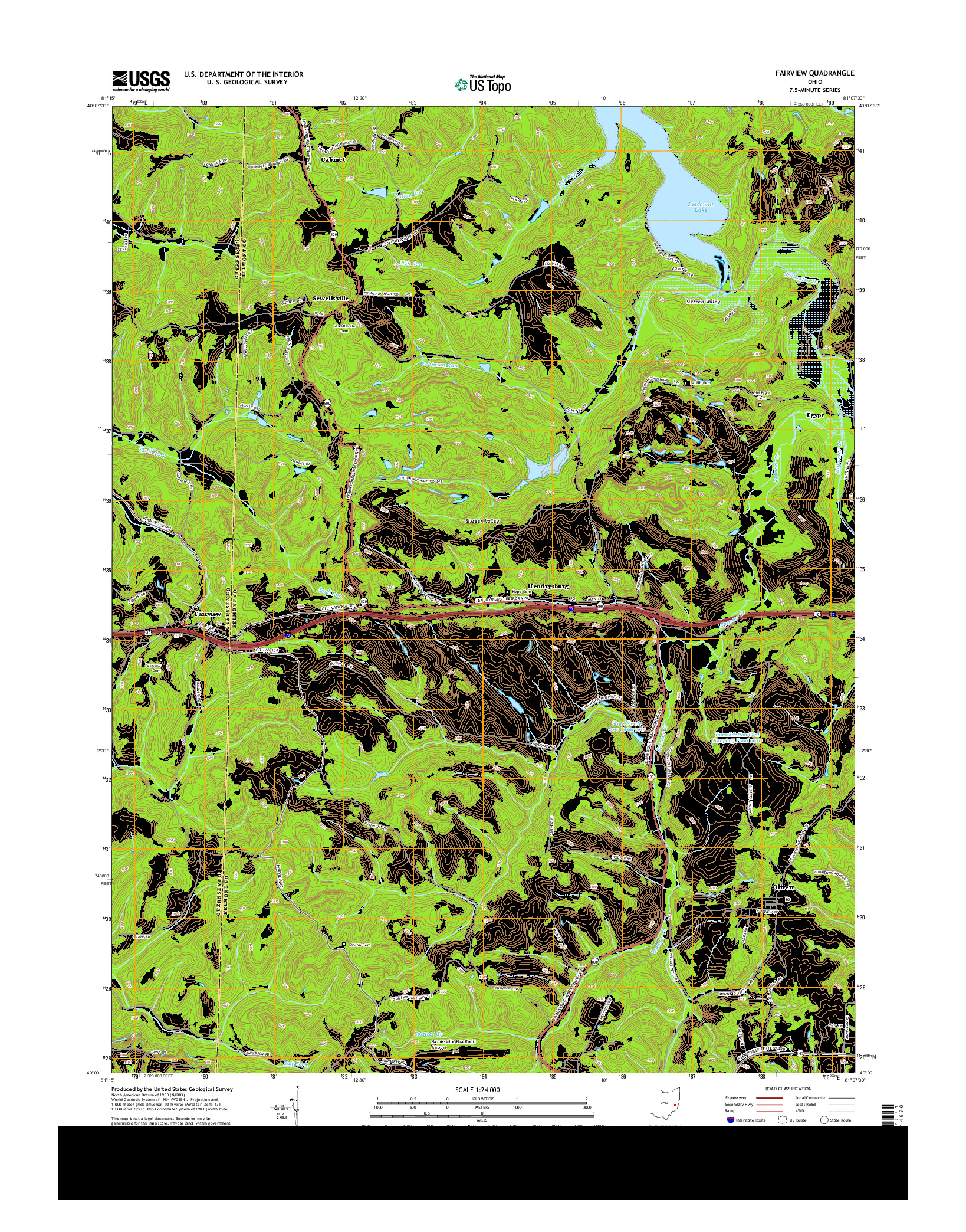 USGS US TOPO 7.5-MINUTE MAP FOR FAIRVIEW, OH 2013