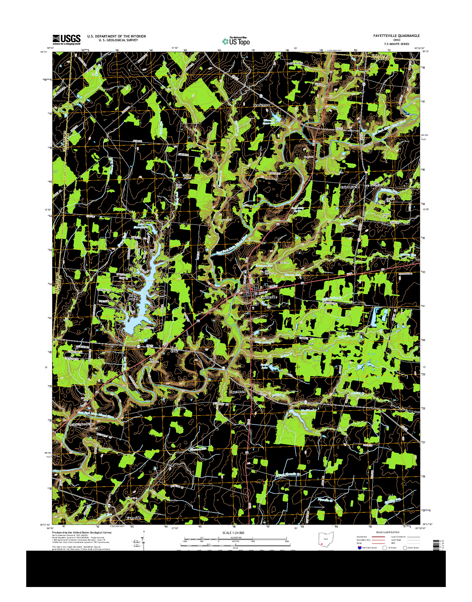 USGS US TOPO 7.5-MINUTE MAP FOR FAYETTEVILLE, OH 2013