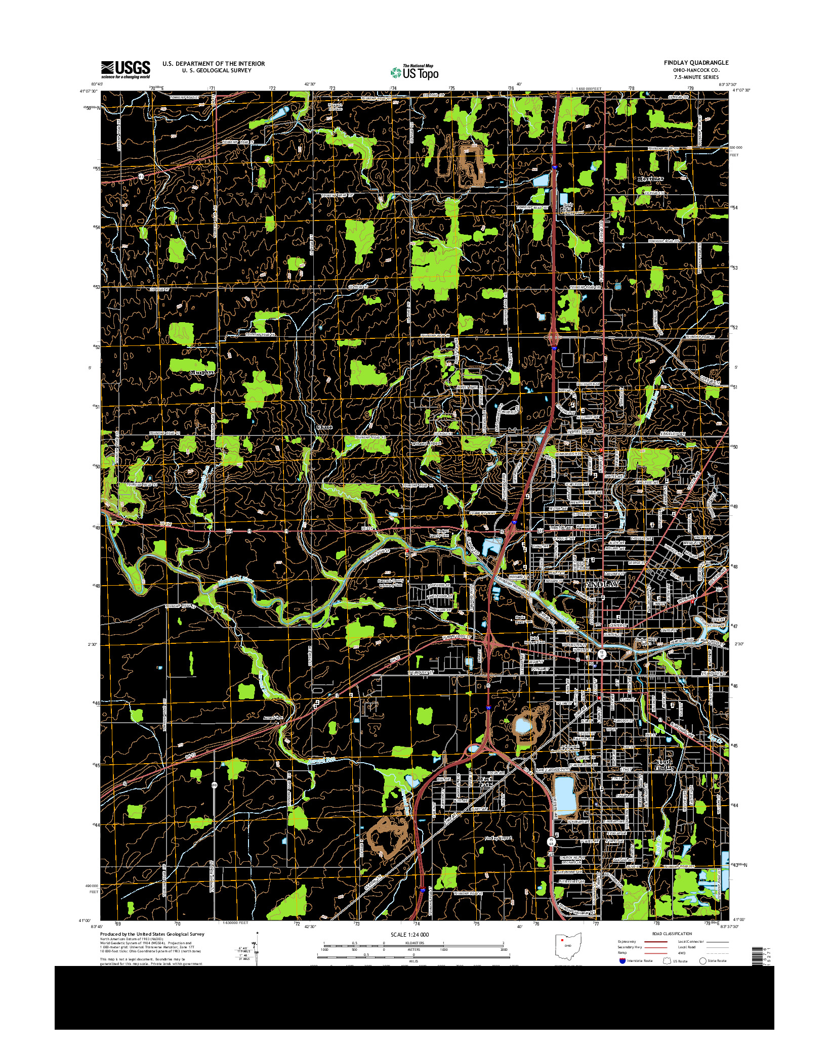 USGS US TOPO 7.5-MINUTE MAP FOR FINDLAY, OH 2013