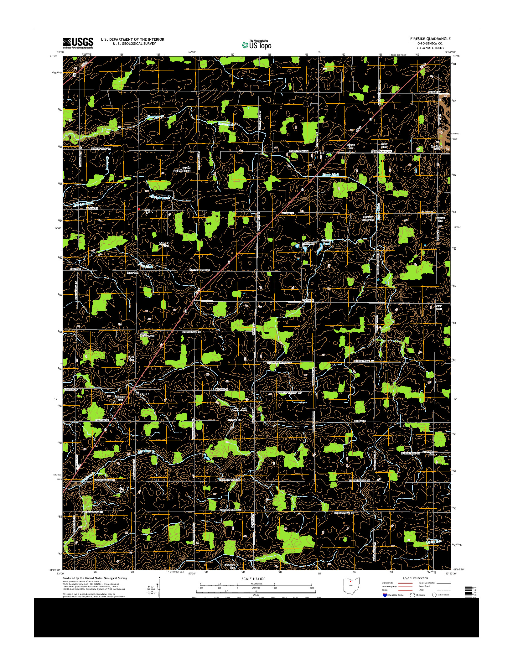 USGS US TOPO 7.5-MINUTE MAP FOR FIRESIDE, OH 2013