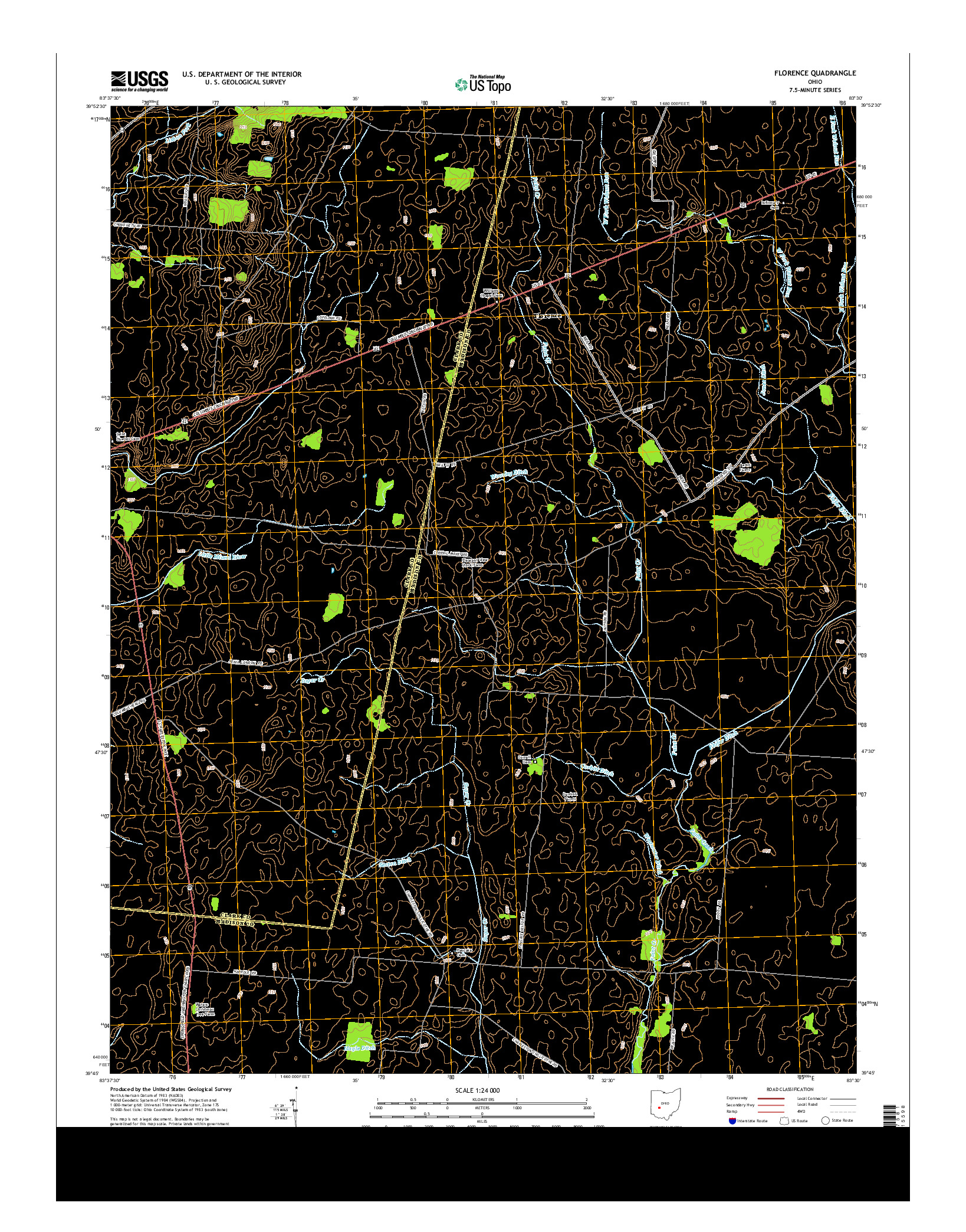 USGS US TOPO 7.5-MINUTE MAP FOR FLORENCE, OH 2013