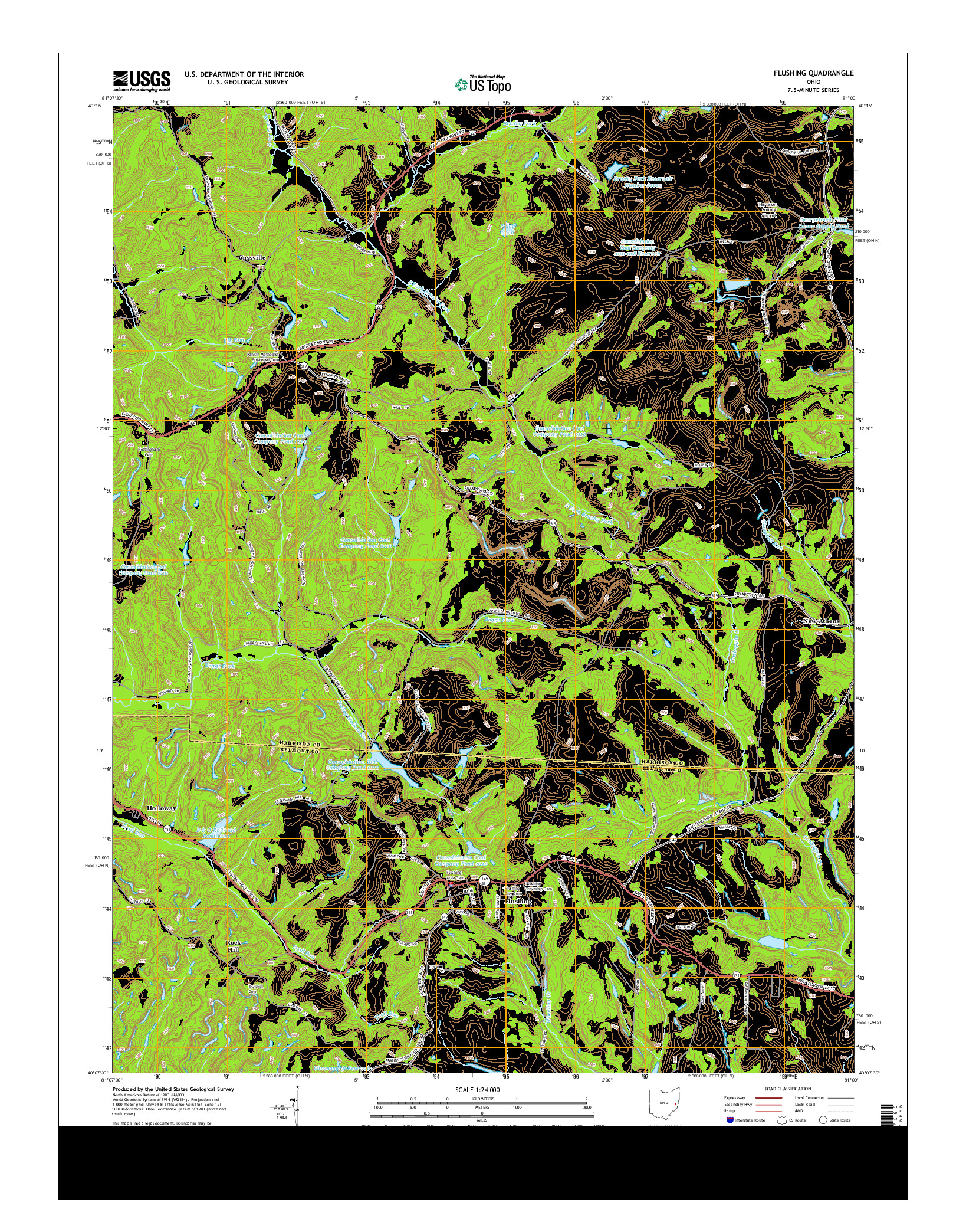 USGS US TOPO 7.5-MINUTE MAP FOR FLUSHING, OH 2013