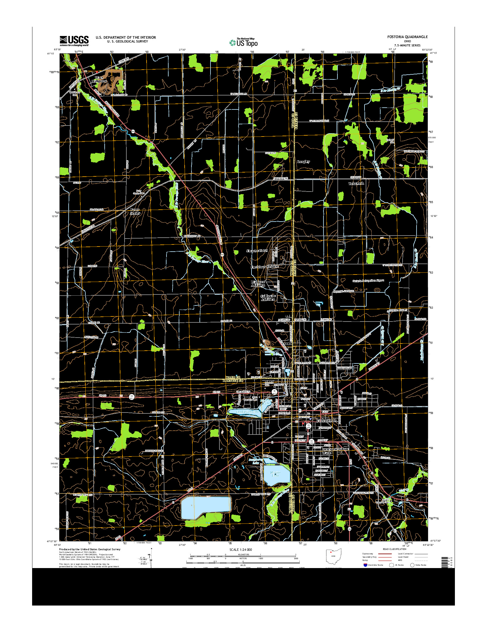 USGS US TOPO 7.5-MINUTE MAP FOR FOSTORIA, OH 2013