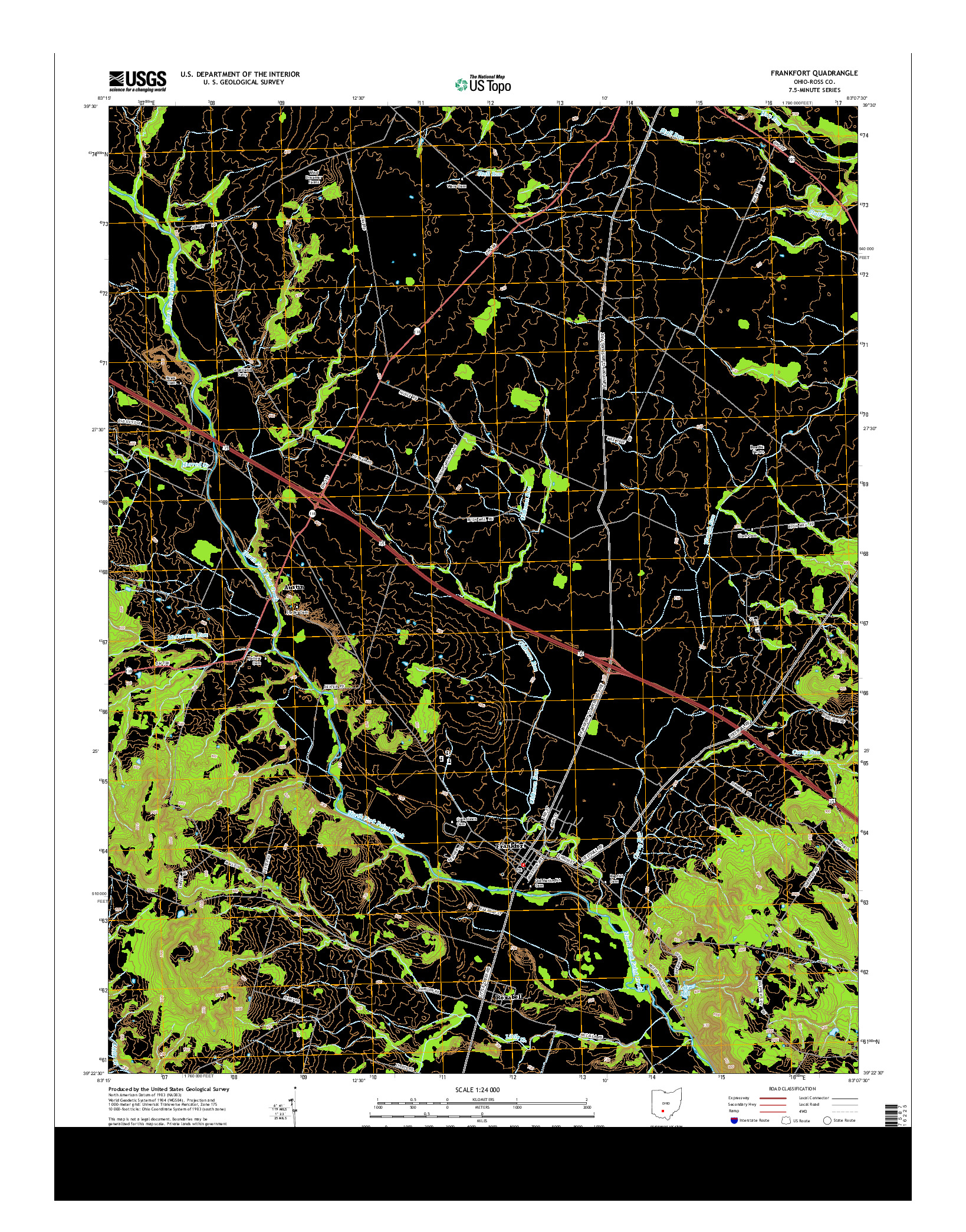USGS US TOPO 7.5-MINUTE MAP FOR FRANKFORT, OH 2013