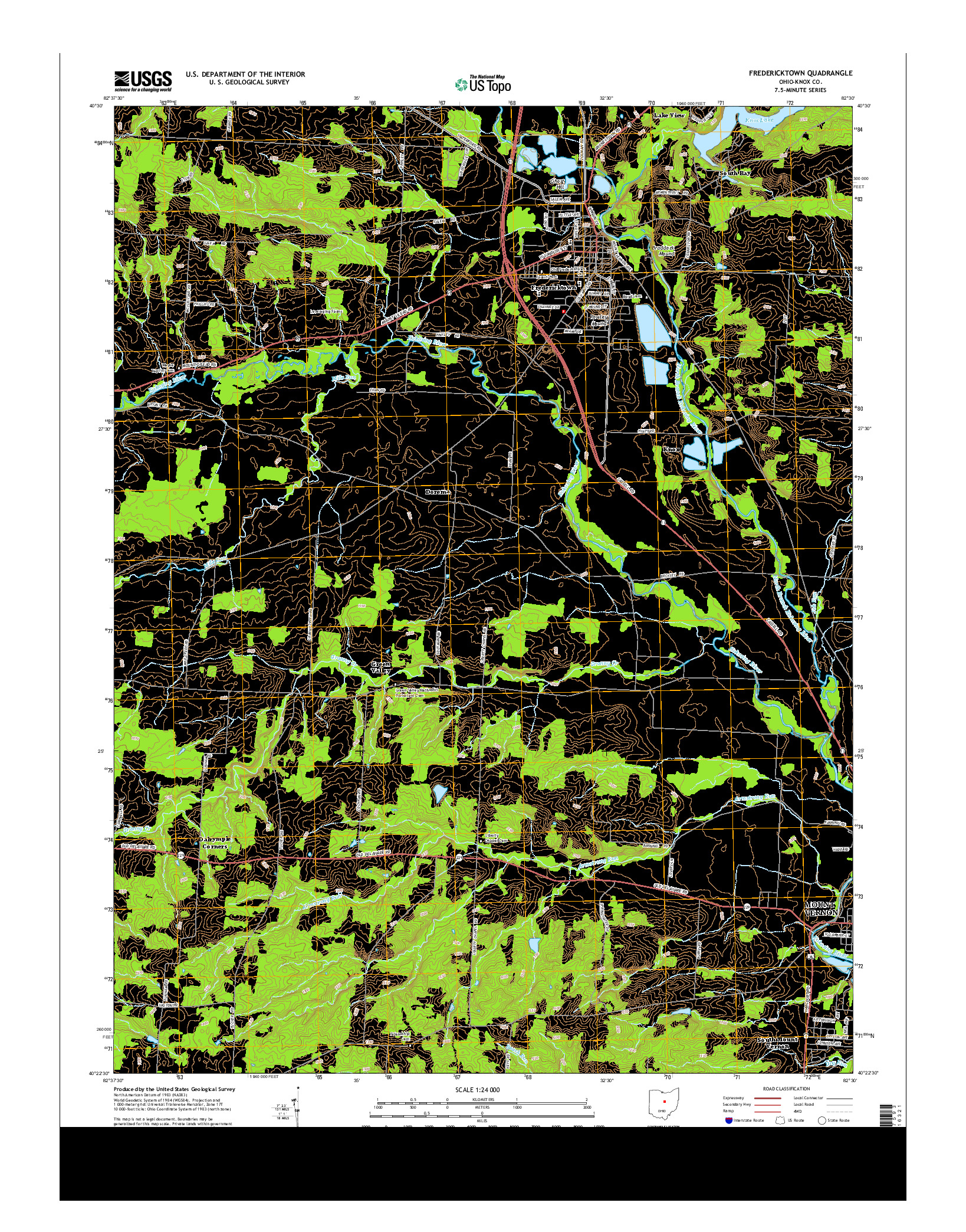 USGS US TOPO 7.5-MINUTE MAP FOR FREDERICKTOWN, OH 2013