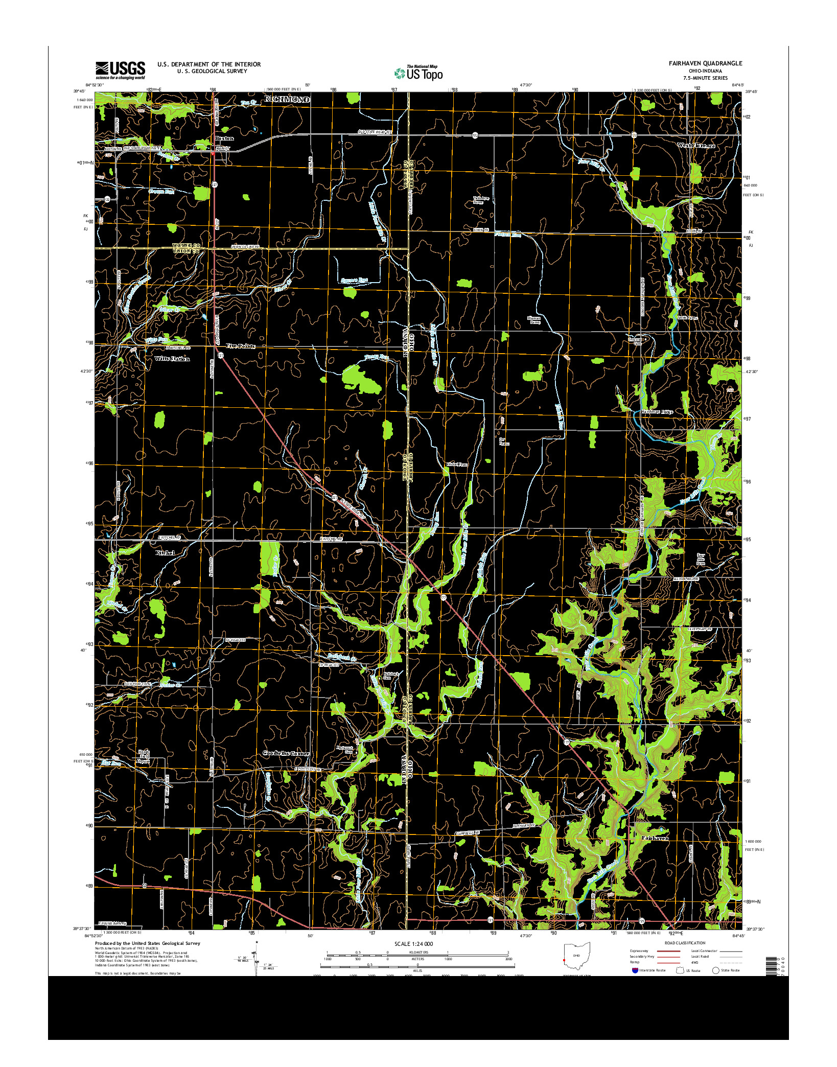 USGS US TOPO 7.5-MINUTE MAP FOR FAIRHAVEN, OH-IN 2013