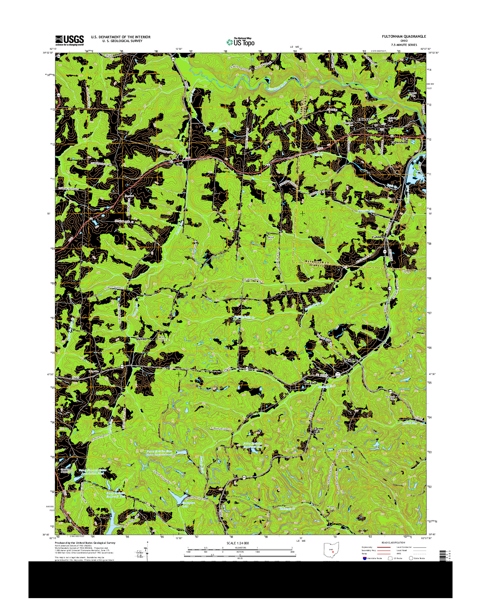USGS US TOPO 7.5-MINUTE MAP FOR FULTONHAM, OH 2013
