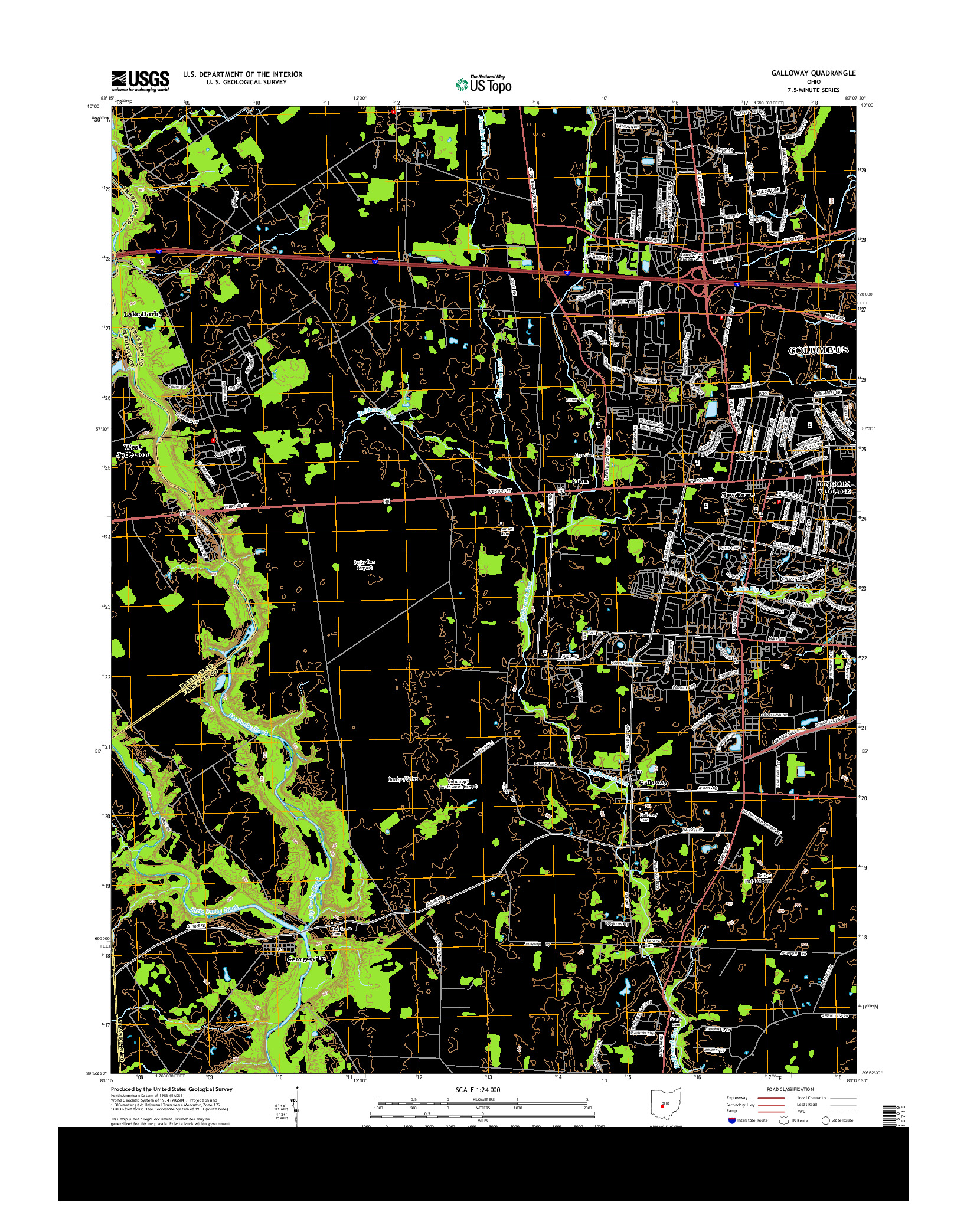 USGS US TOPO 7.5-MINUTE MAP FOR GALLOWAY, OH 2013