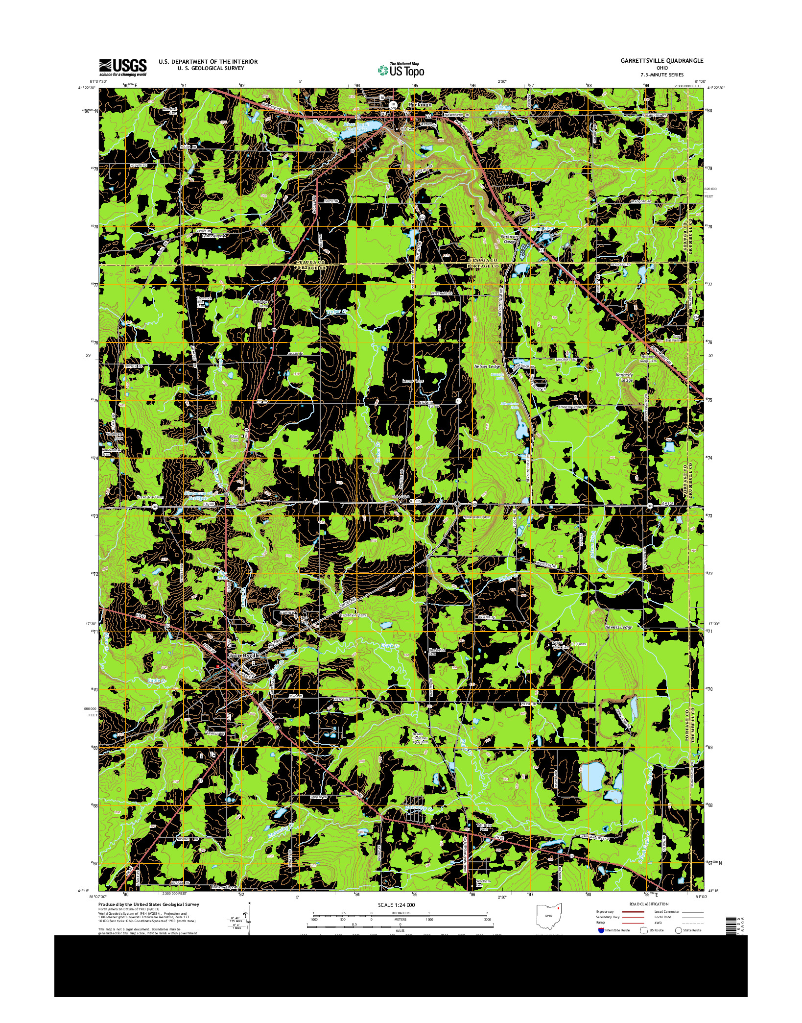 USGS US TOPO 7.5-MINUTE MAP FOR GARRETTSVILLE, OH 2013