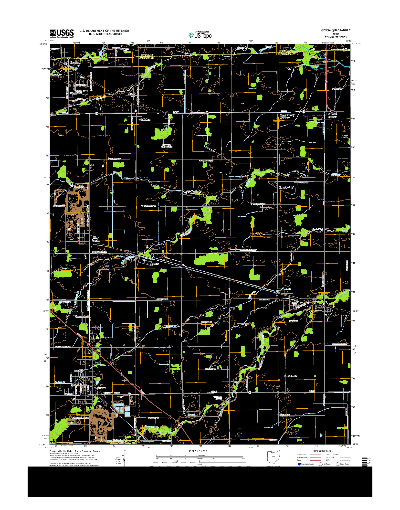 USGS US TOPO 7.5-MINUTE MAP FOR GENOA, OH 2013