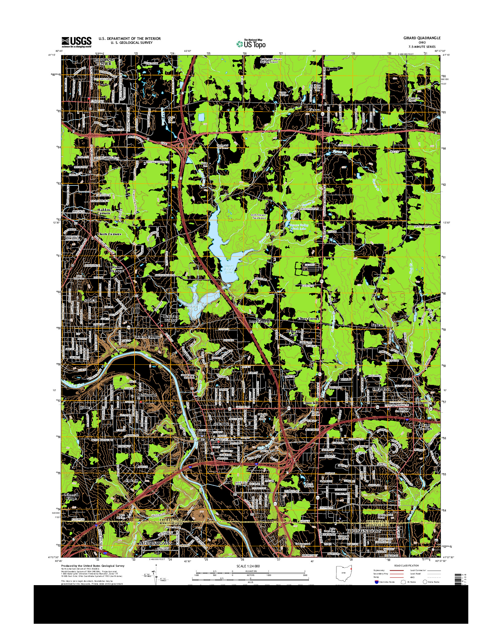 USGS US TOPO 7.5-MINUTE MAP FOR GIRARD, OH 2013