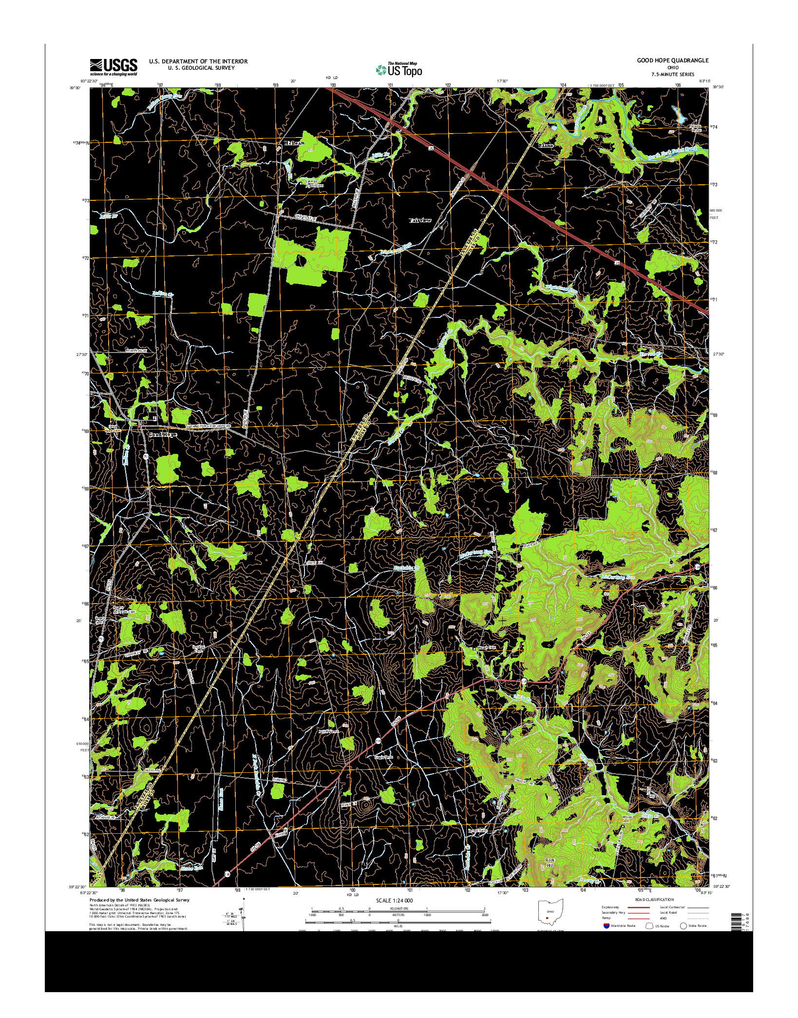 USGS US TOPO 7.5-MINUTE MAP FOR GOOD HOPE, OH 2013