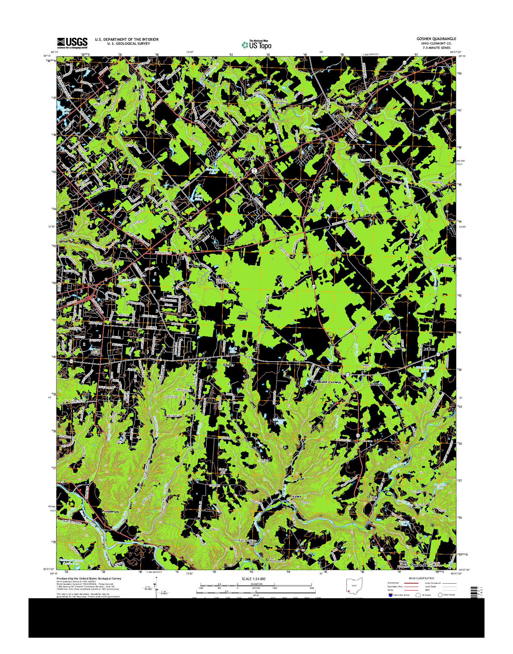 USGS US TOPO 7.5-MINUTE MAP FOR GOSHEN, OH 2013