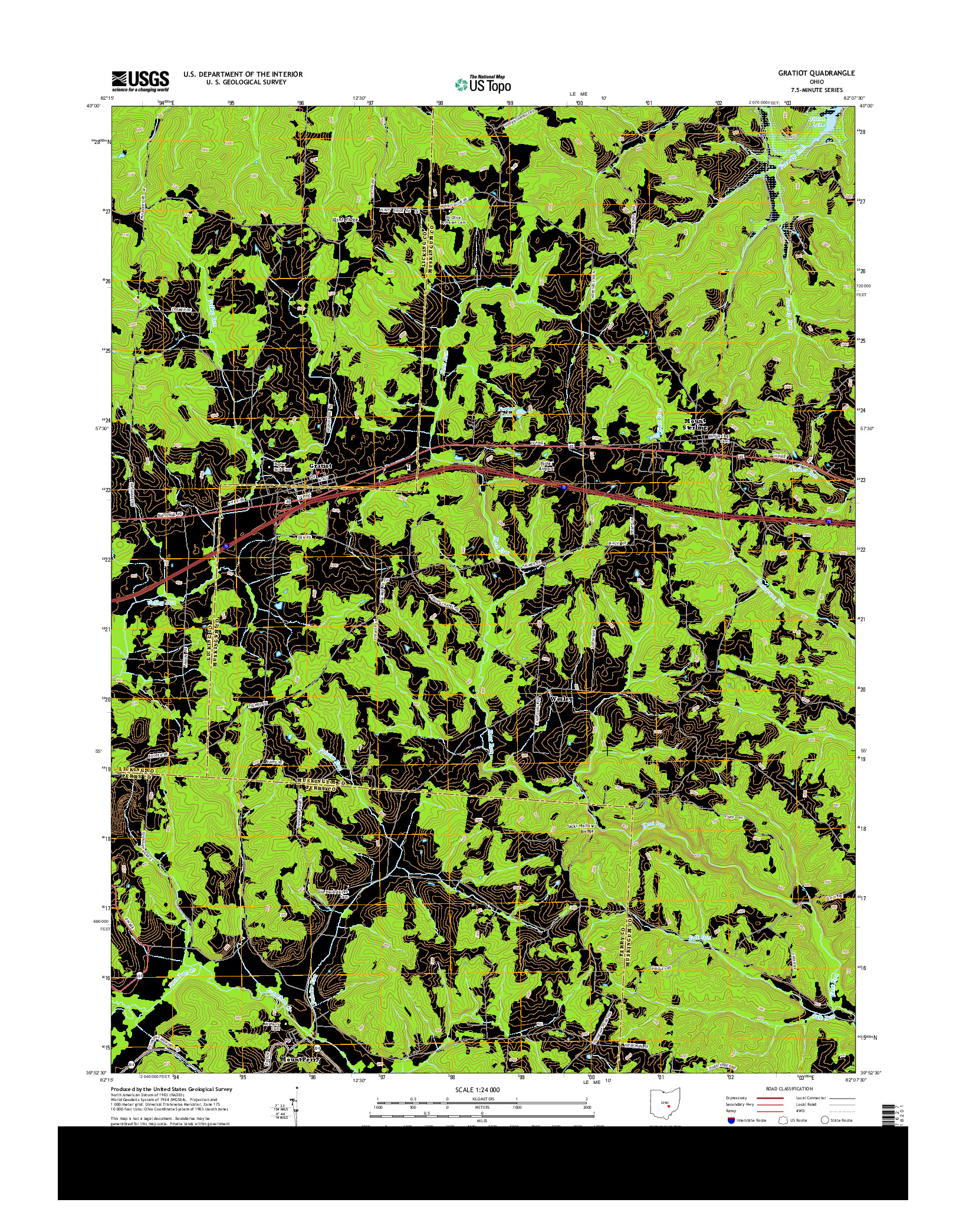 USGS US TOPO 7.5-MINUTE MAP FOR GRATIOT, OH 2013