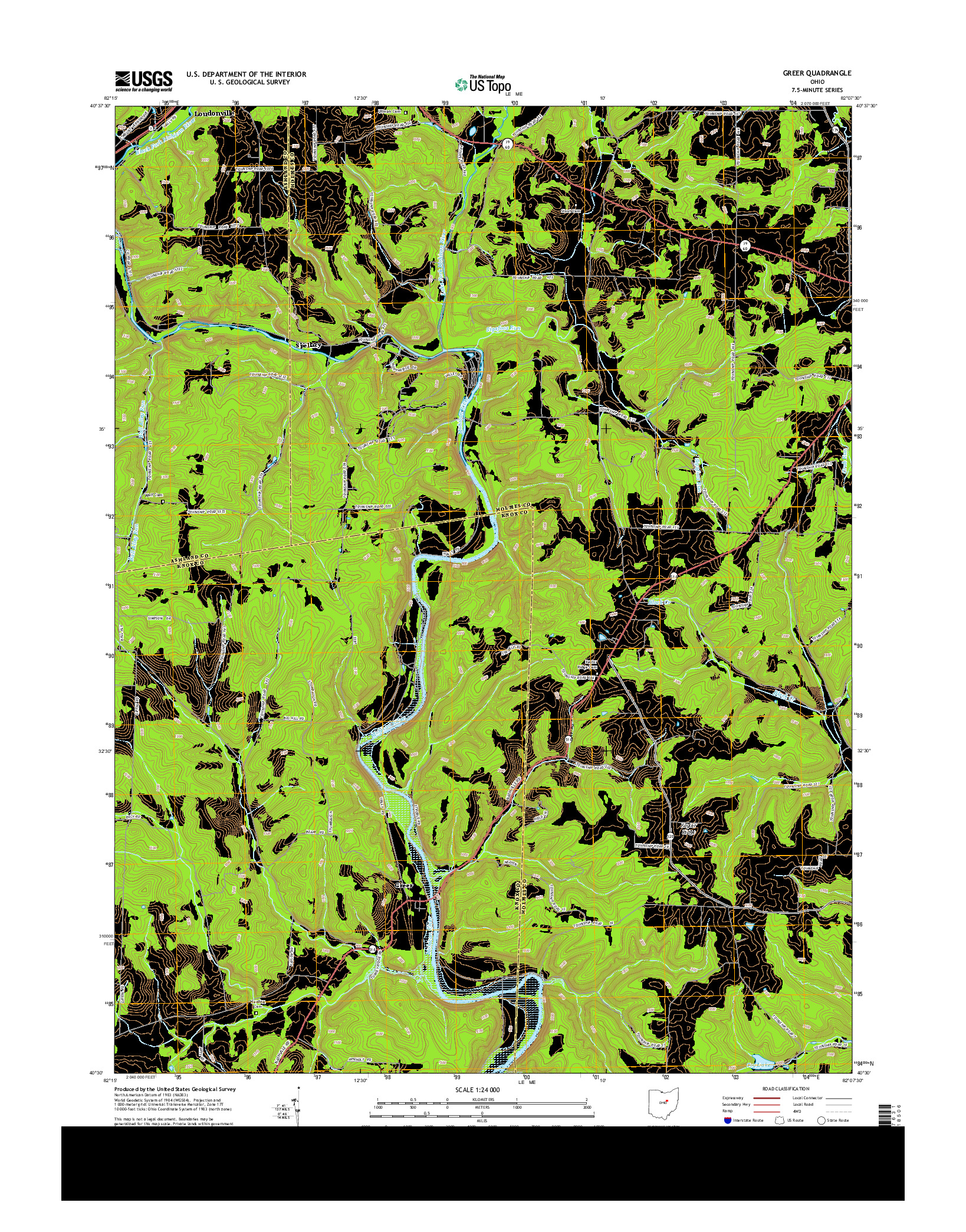 USGS US TOPO 7.5-MINUTE MAP FOR GREER, OH 2013