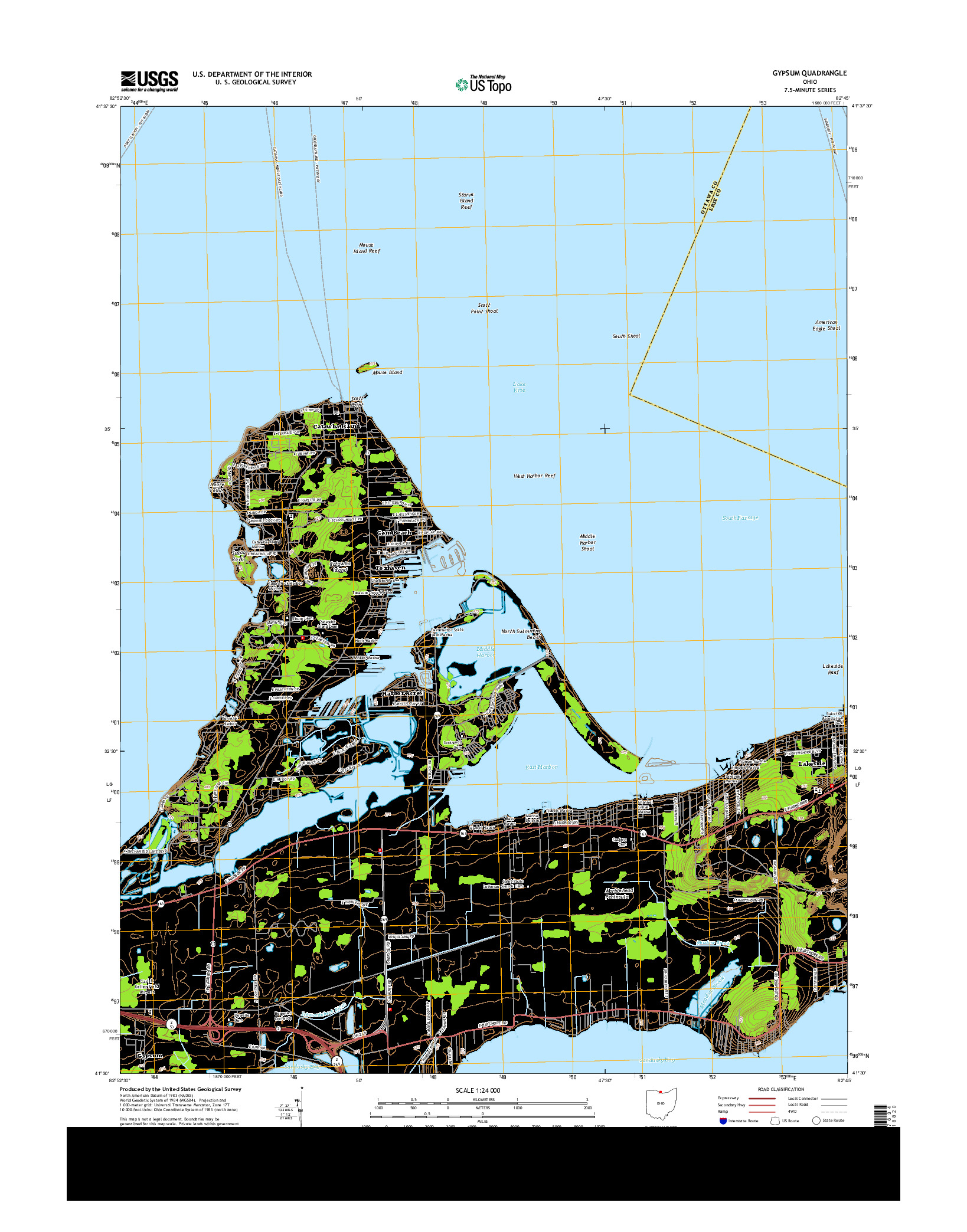 USGS US TOPO 7.5-MINUTE MAP FOR GYPSUM, OH 2013