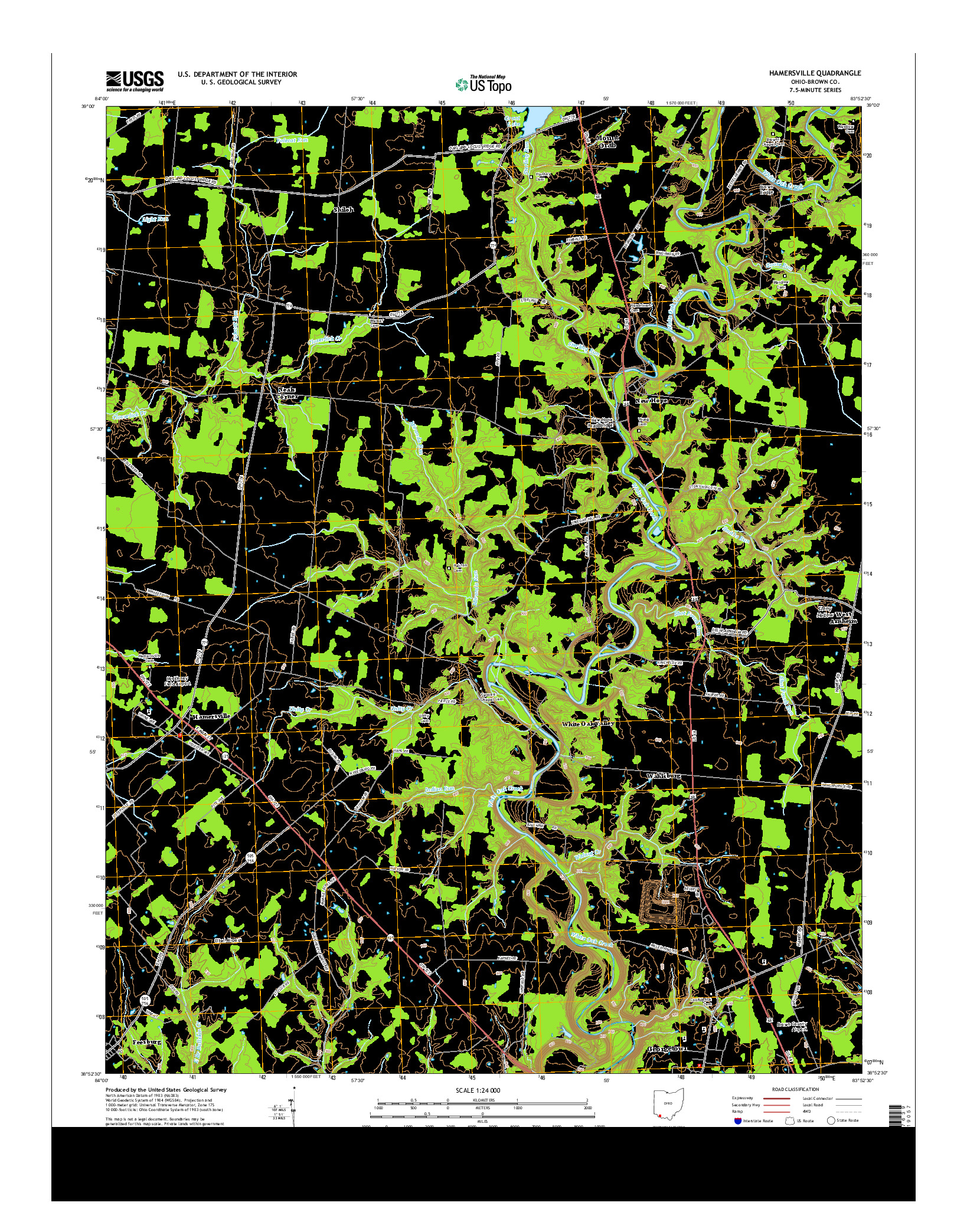 USGS US TOPO 7.5-MINUTE MAP FOR HAMERSVILLE, OH 2013