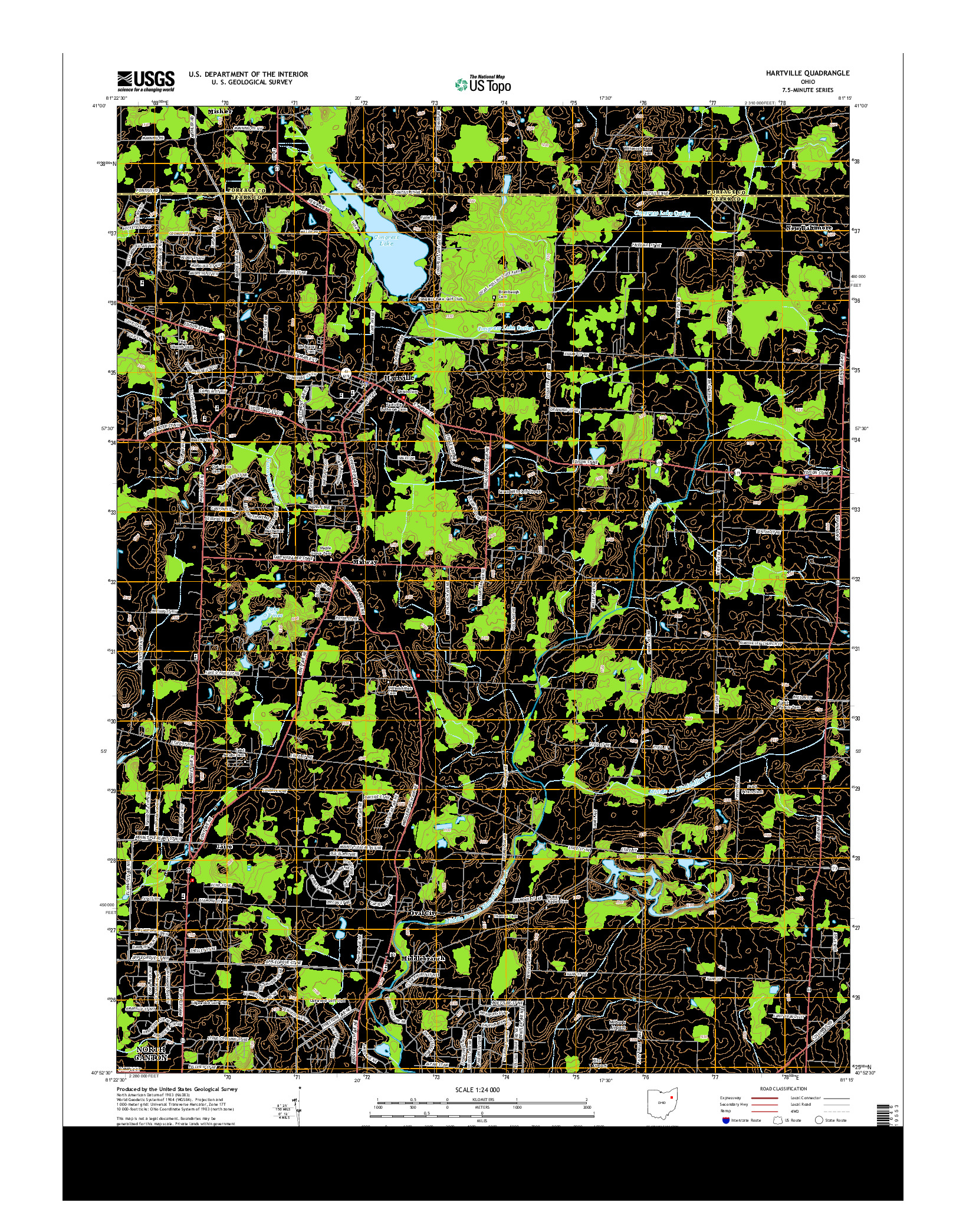 USGS US TOPO 7.5-MINUTE MAP FOR HARTVILLE, OH 2013