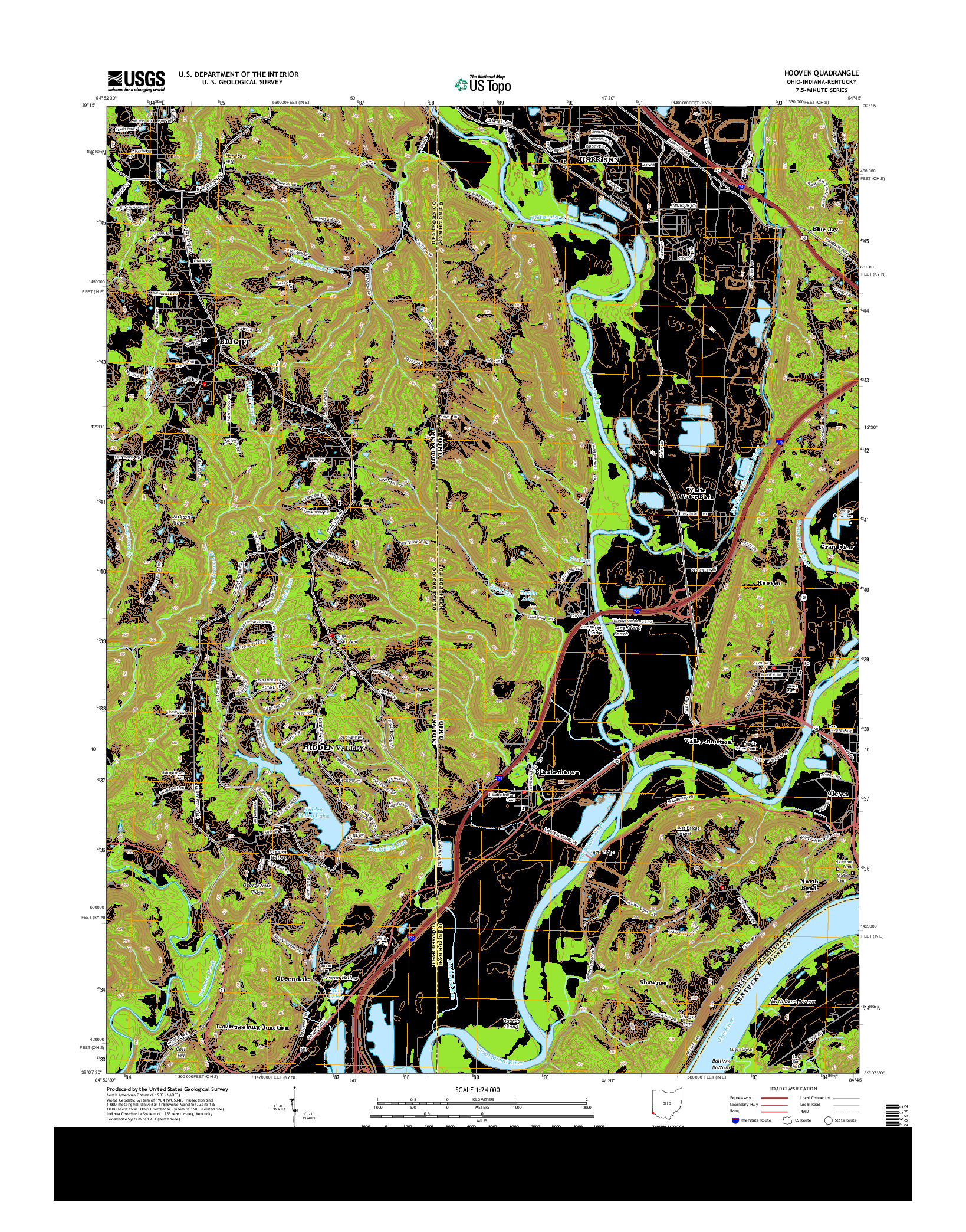 USGS US TOPO 7.5-MINUTE MAP FOR HOOVEN, OH-IN-KY 2013