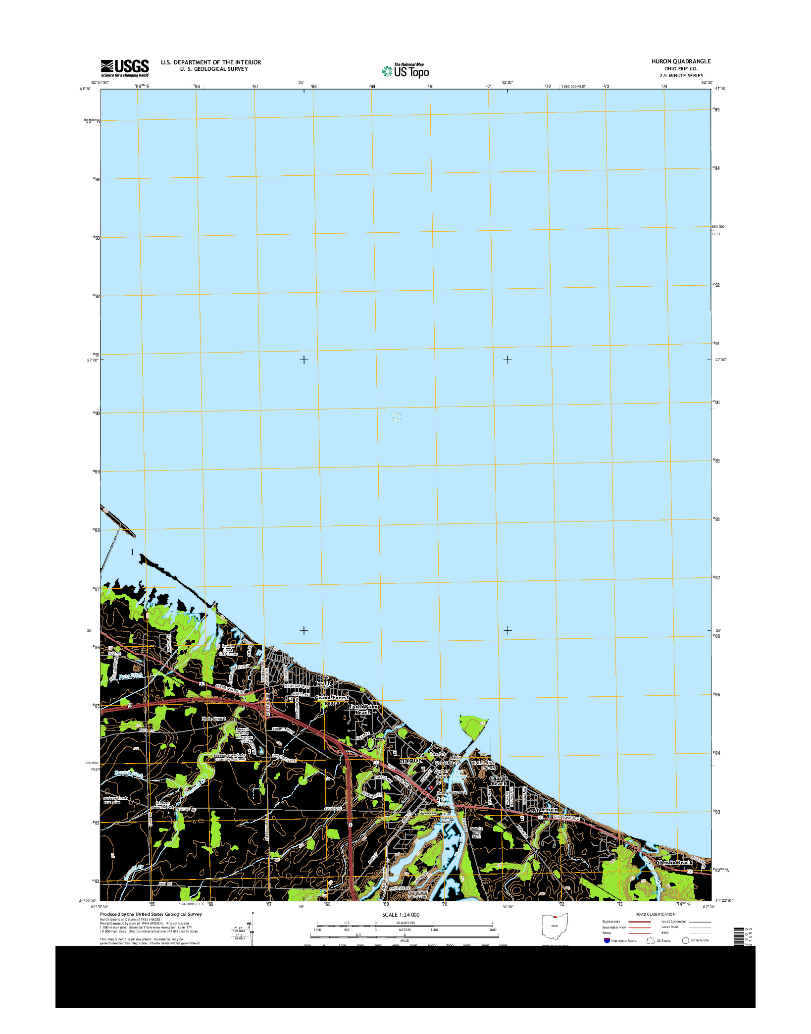 USGS US TOPO 7.5-MINUTE MAP FOR HURON, OH 2013