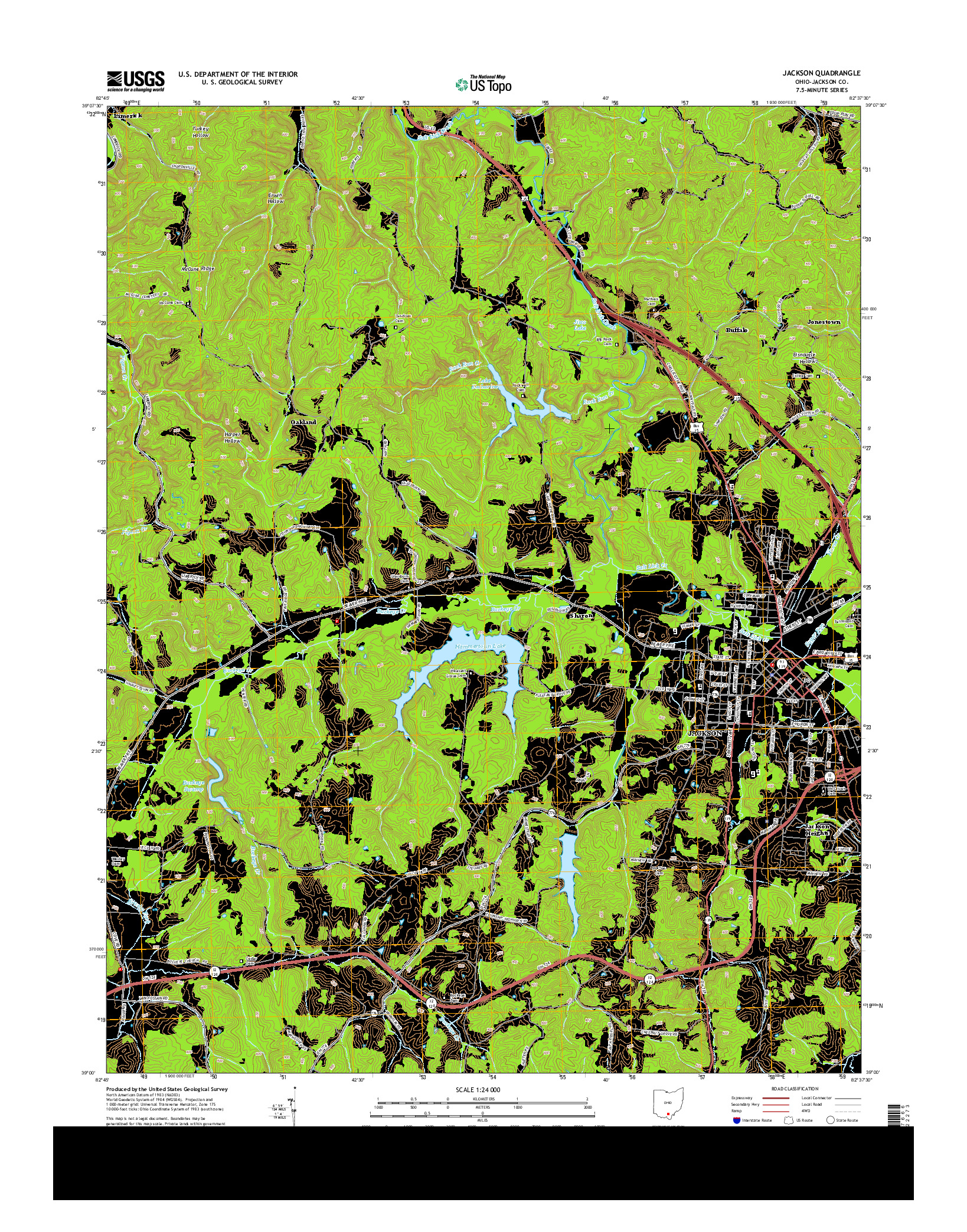 USGS US TOPO 7.5-MINUTE MAP FOR JACKSON, OH 2013
