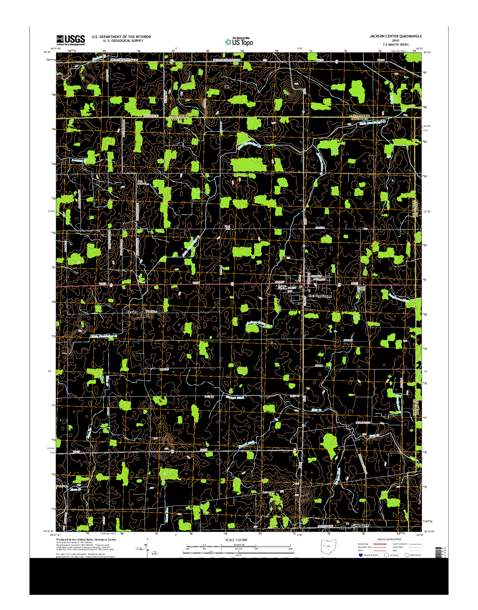 USGS US TOPO 7.5-MINUTE MAP FOR JACKSON CENTER, OH 2013