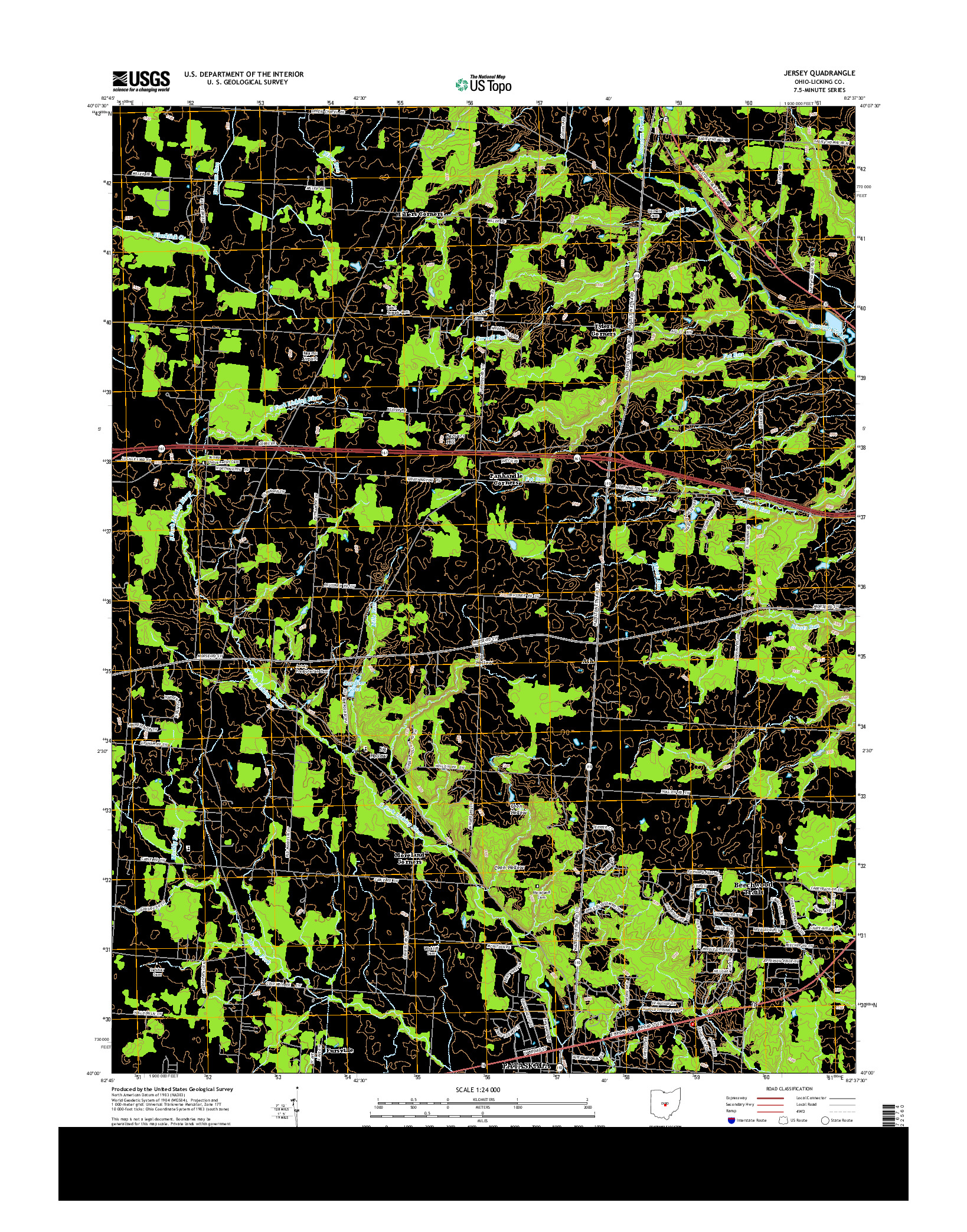 USGS US TOPO 7.5-MINUTE MAP FOR JERSEY, OH 2013