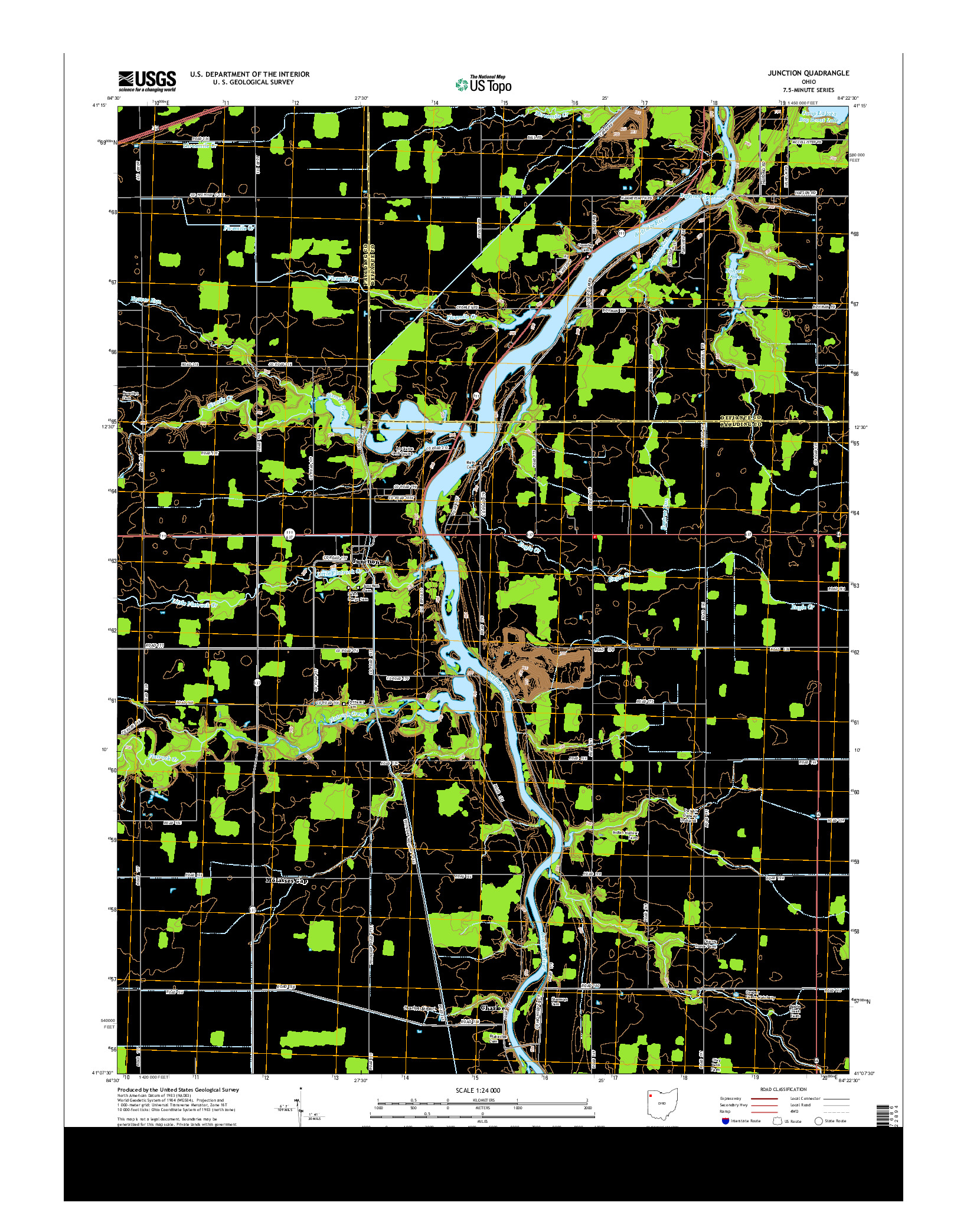 USGS US TOPO 7.5-MINUTE MAP FOR JUNCTION, OH 2013