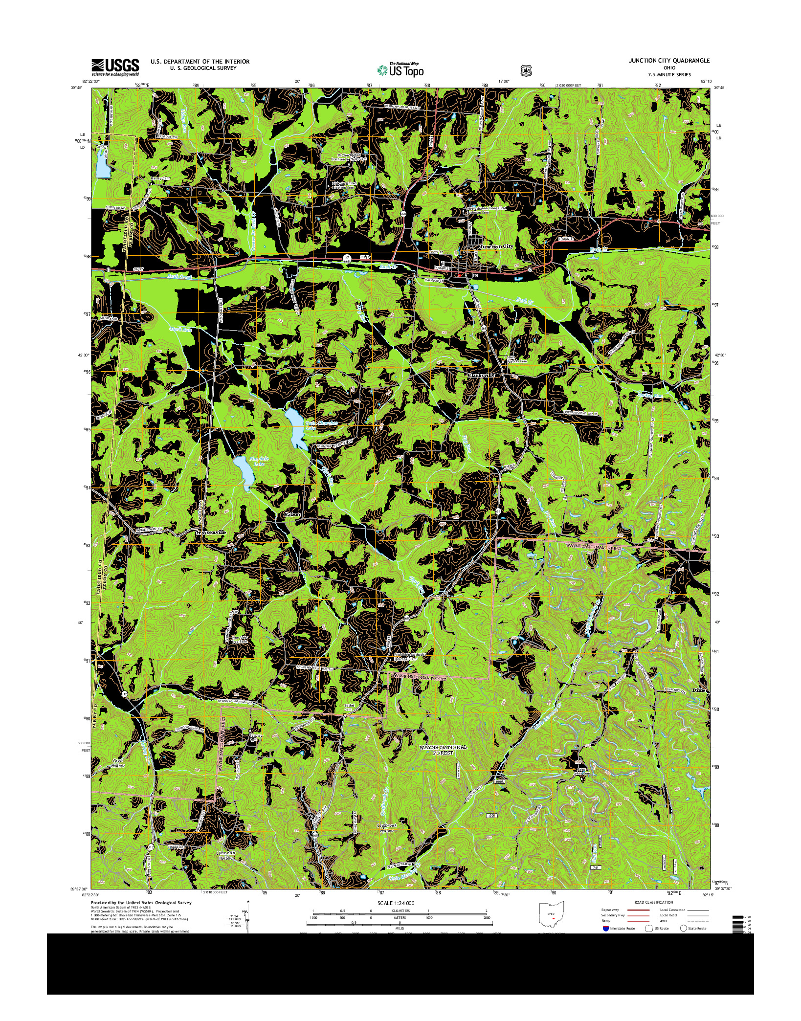 USGS US TOPO 7.5-MINUTE MAP FOR JUNCTION CITY, OH 2013