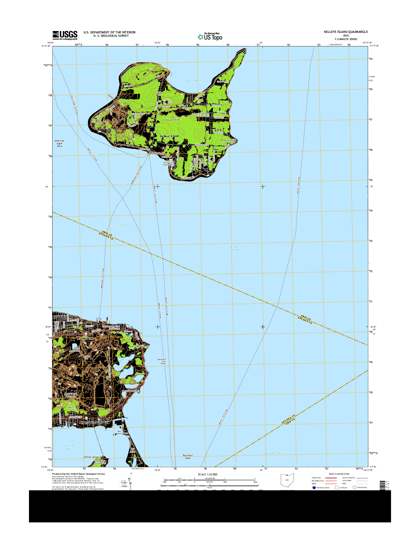 USGS US TOPO 7.5-MINUTE MAP FOR KELLEYS ISLAND, OH 2013