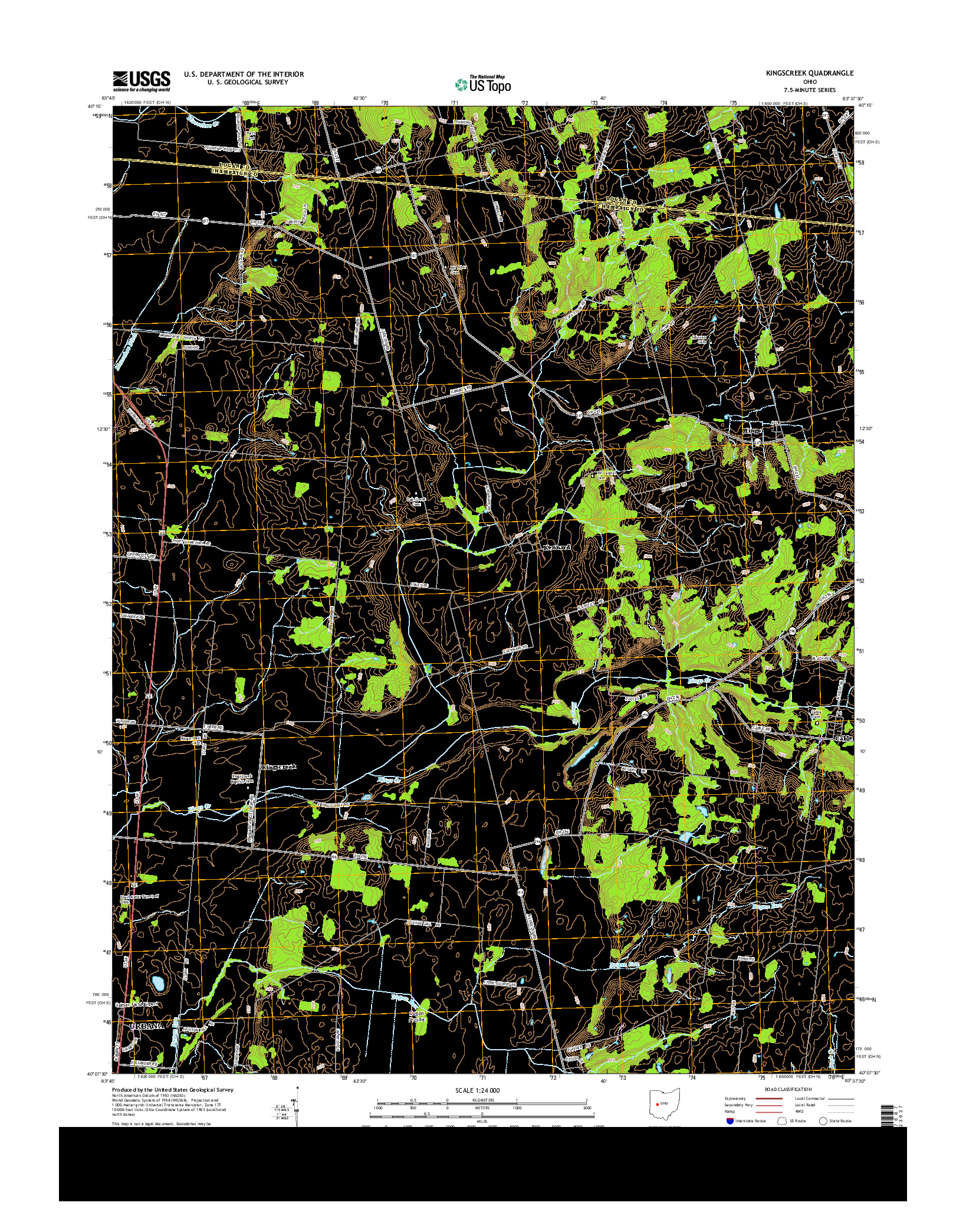 USGS US TOPO 7.5-MINUTE MAP FOR KINGSCREEK, OH 2013