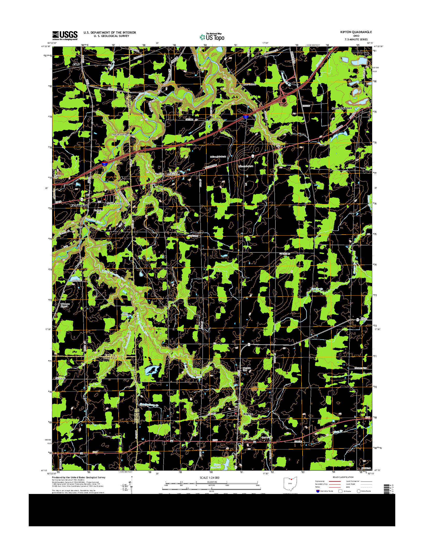 USGS US TOPO 7.5-MINUTE MAP FOR KIPTON, OH 2013