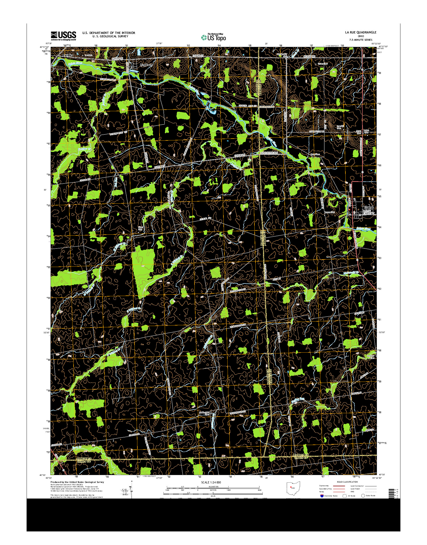 USGS US TOPO 7.5-MINUTE MAP FOR LA RUE, OH 2013