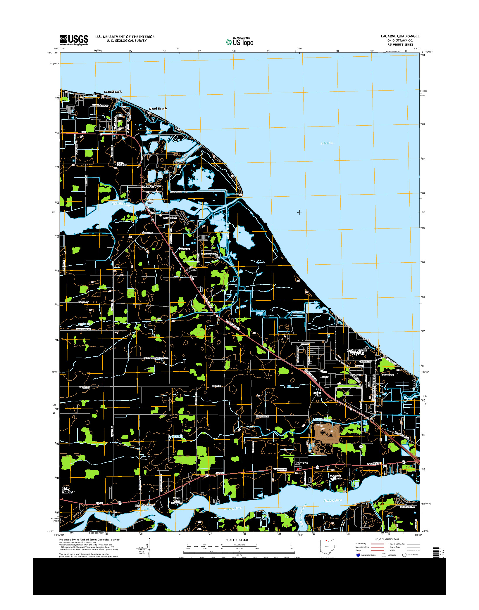 USGS US TOPO 7.5-MINUTE MAP FOR LACARNE, OH 2013