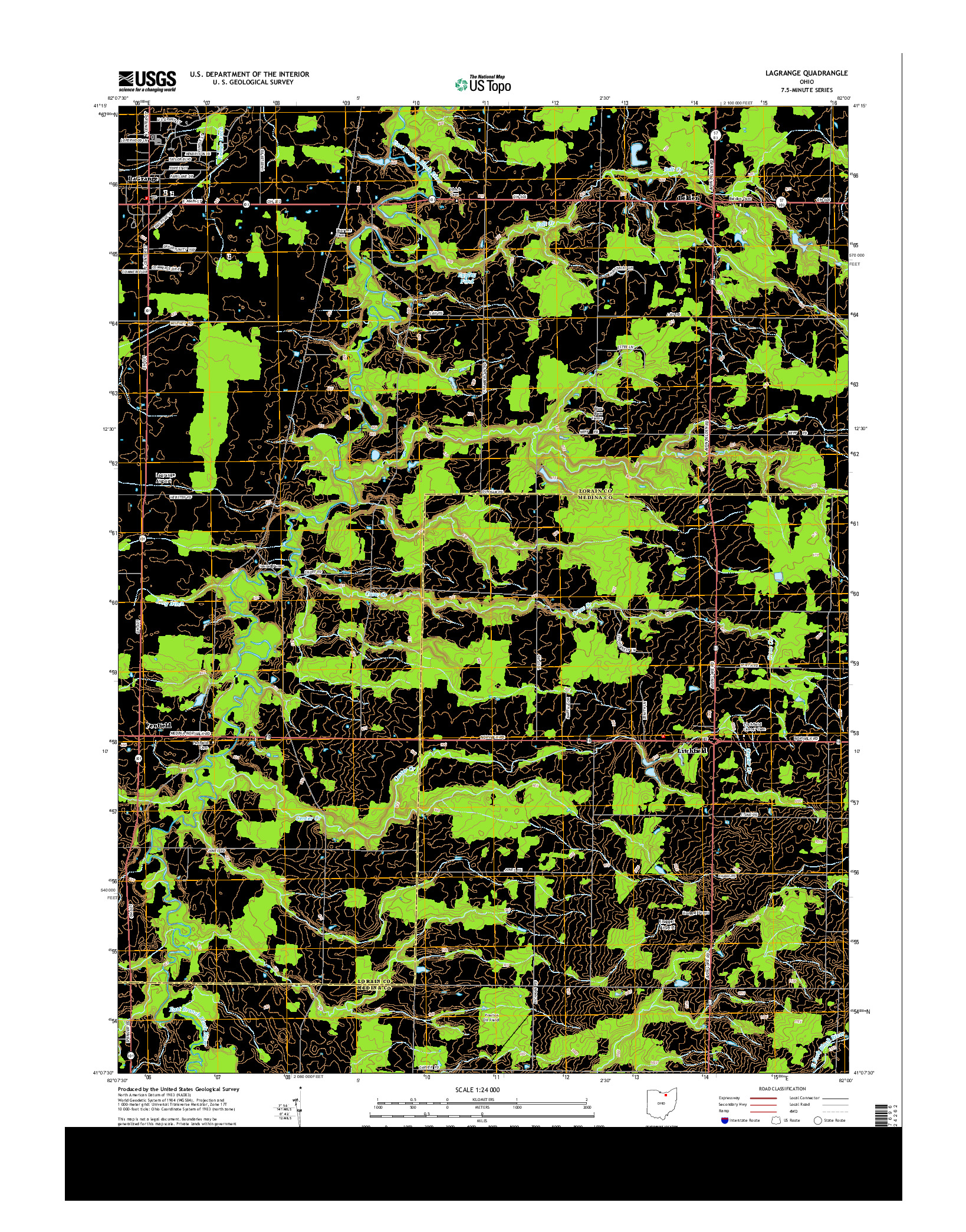 USGS US TOPO 7.5-MINUTE MAP FOR LAGRANGE, OH 2013