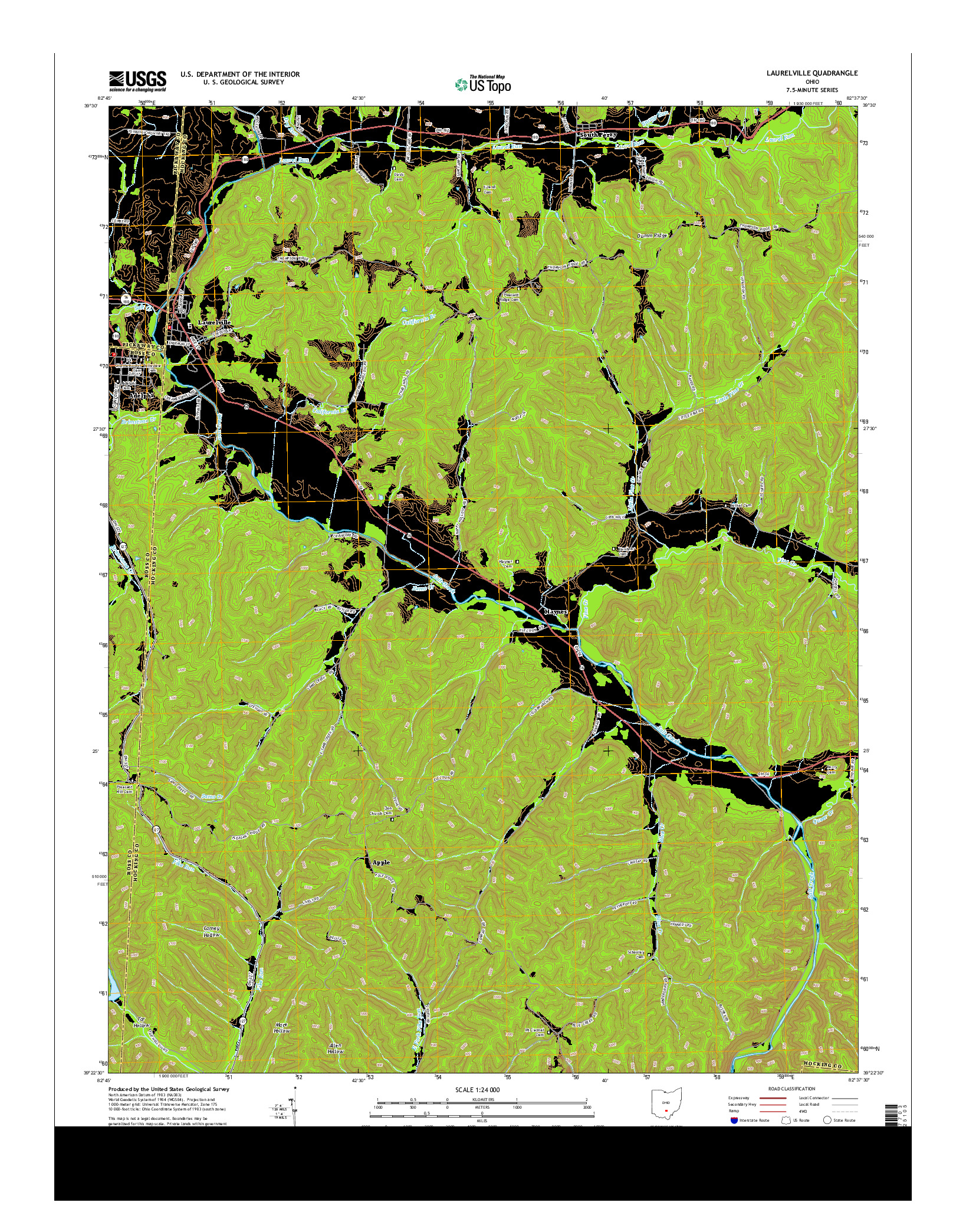 USGS US TOPO 7.5-MINUTE MAP FOR LAURELVILLE, OH 2013